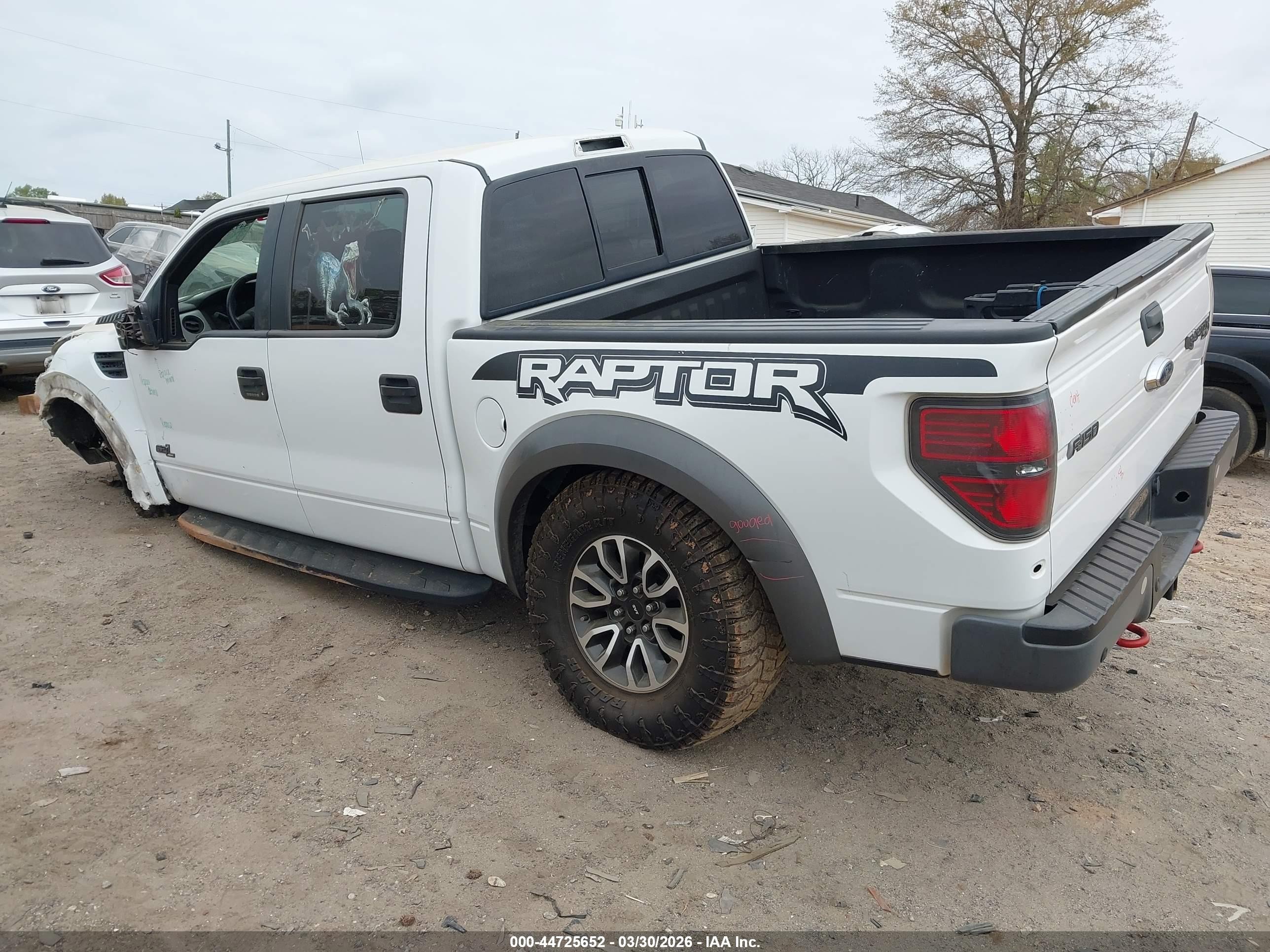 2013 Ford F-150 Svt Raptor White vin: 1FTFW1R65DFD62804