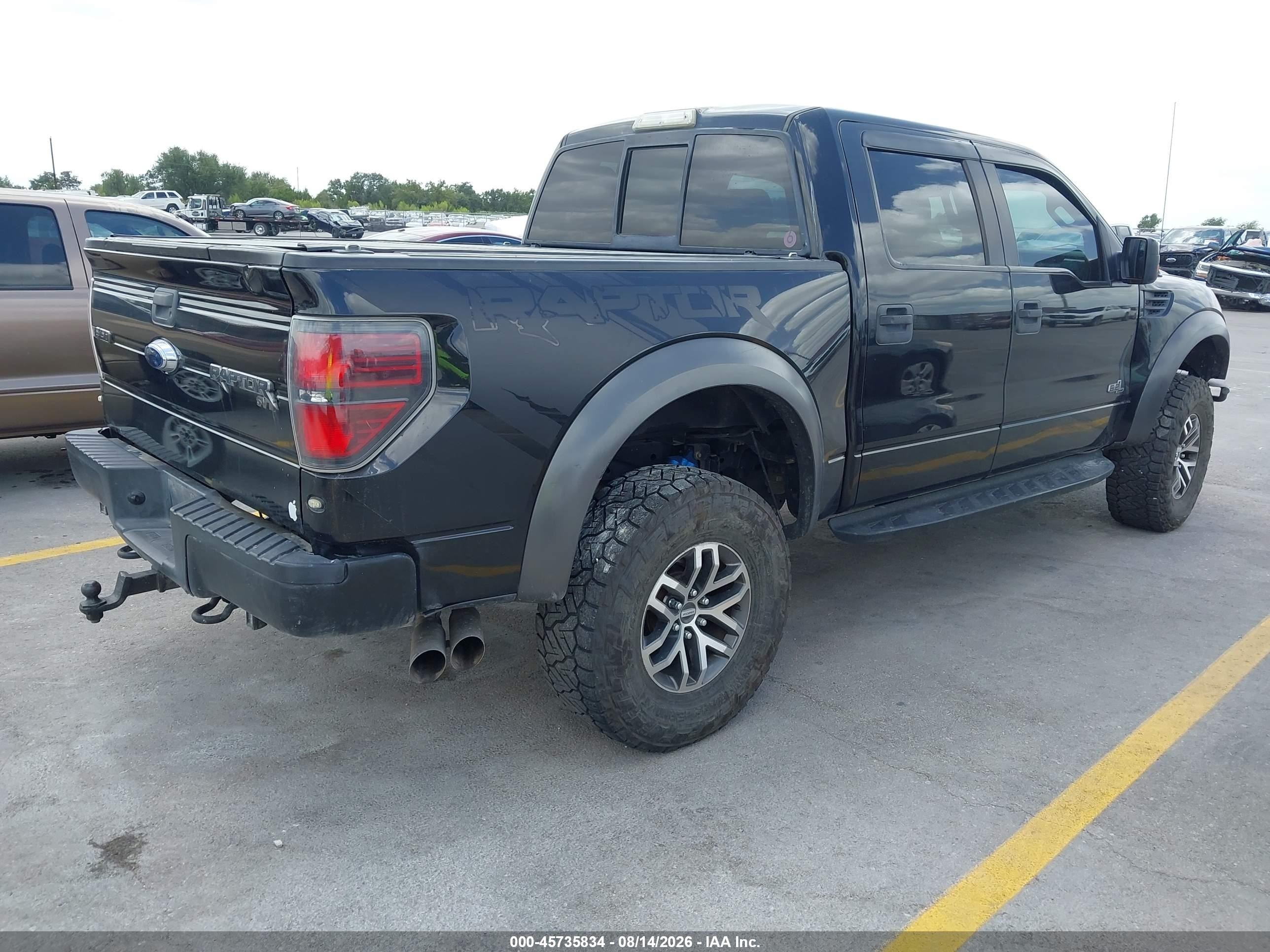 2012 Ford F-150 Svt Raptor Black vin: 1FTFW1R67CFC08495