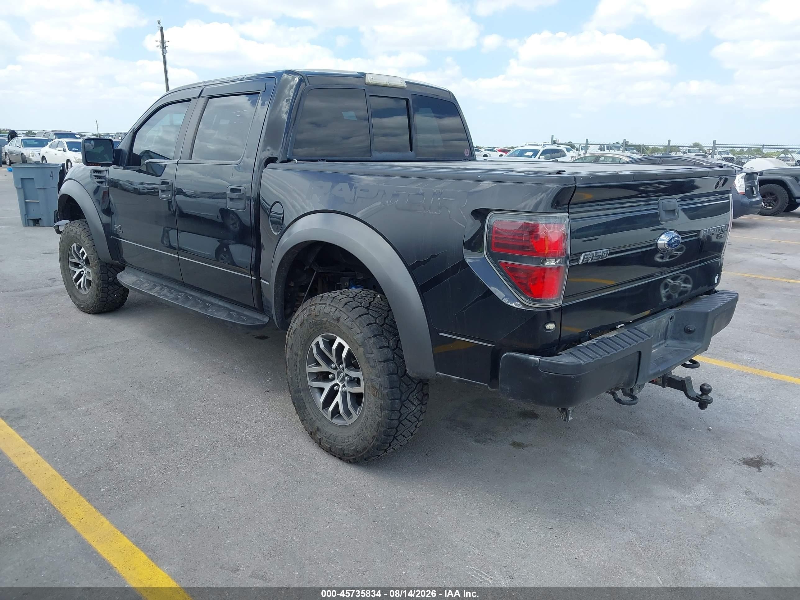 2012 Ford F-150 Svt Raptor Black vin: 1FTFW1R67CFC08495