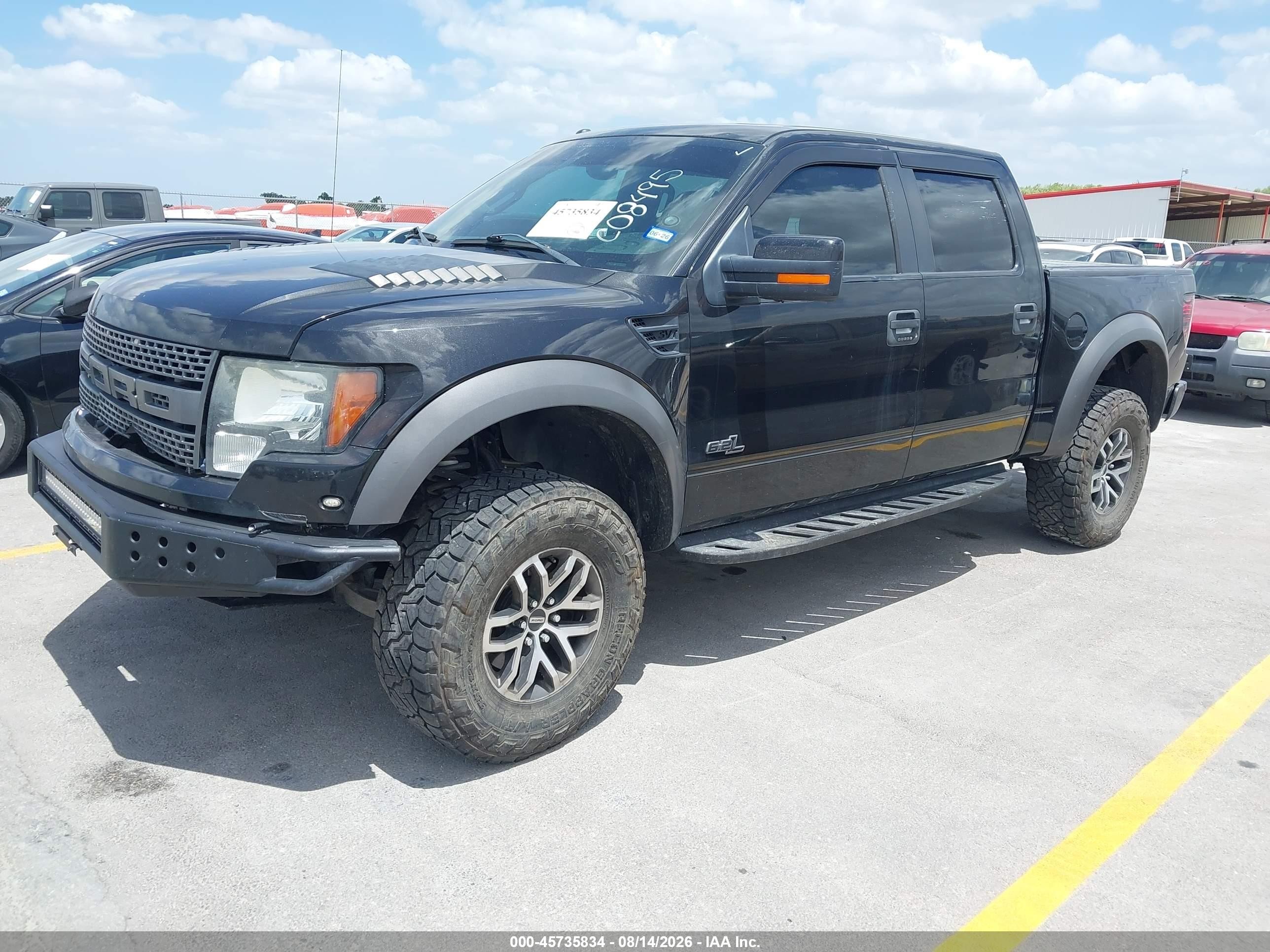 2012 Ford F-150 Svt Raptor Black vin: 1FTFW1R67CFC08495