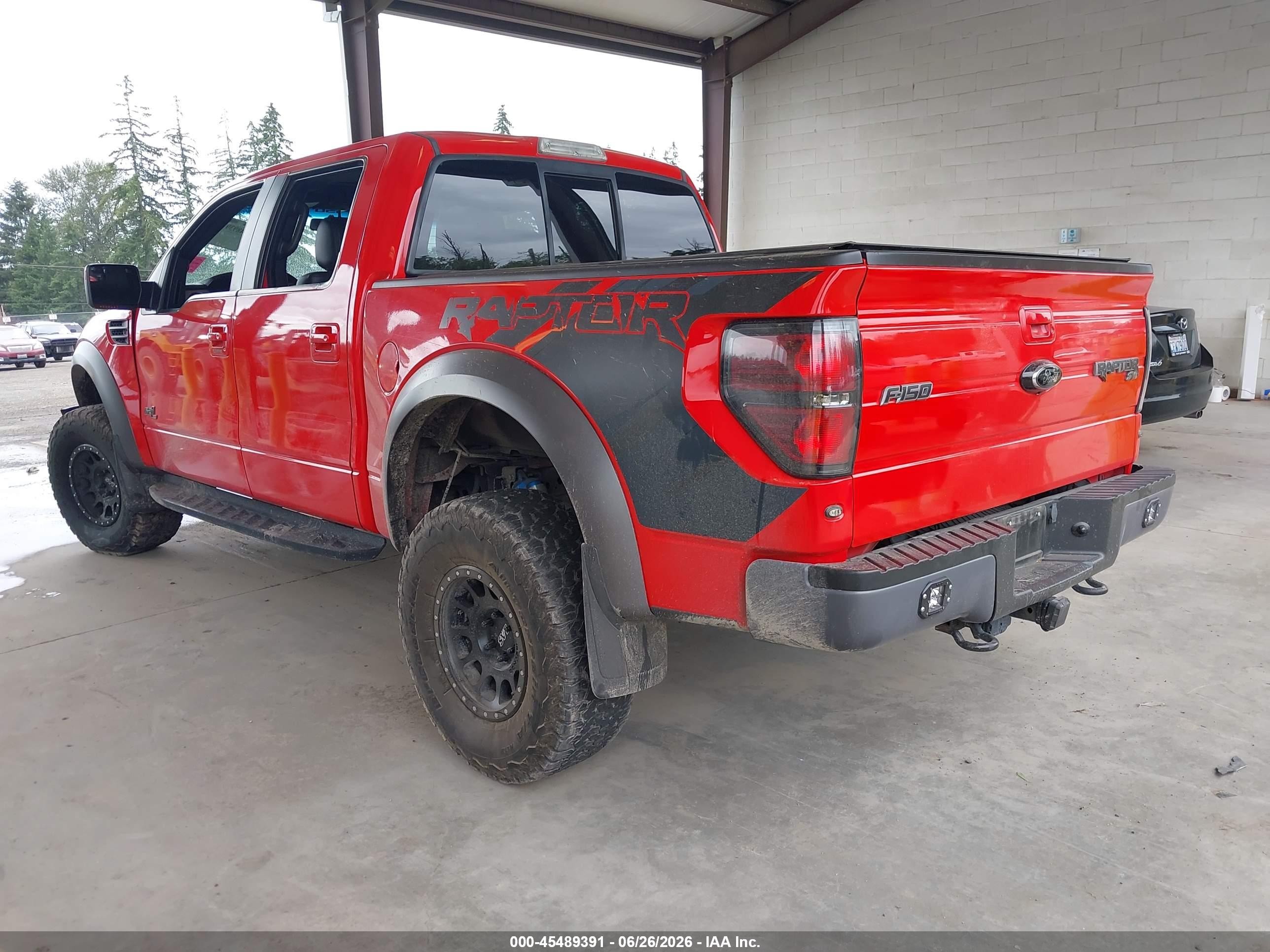 2012 Ford F-150 Svt Raptor Red vin: 1FTFW1R68CFB43544