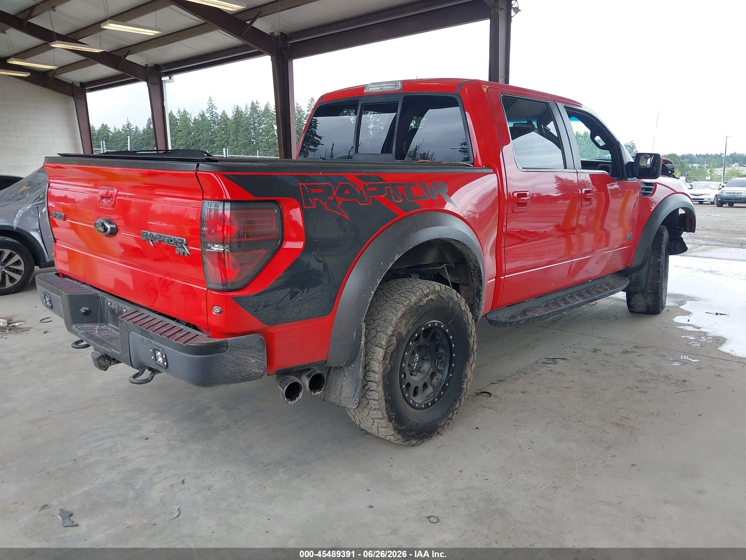 2012 Ford F-150 Svt Raptor Red vin: 1FTFW1R68CFB43544