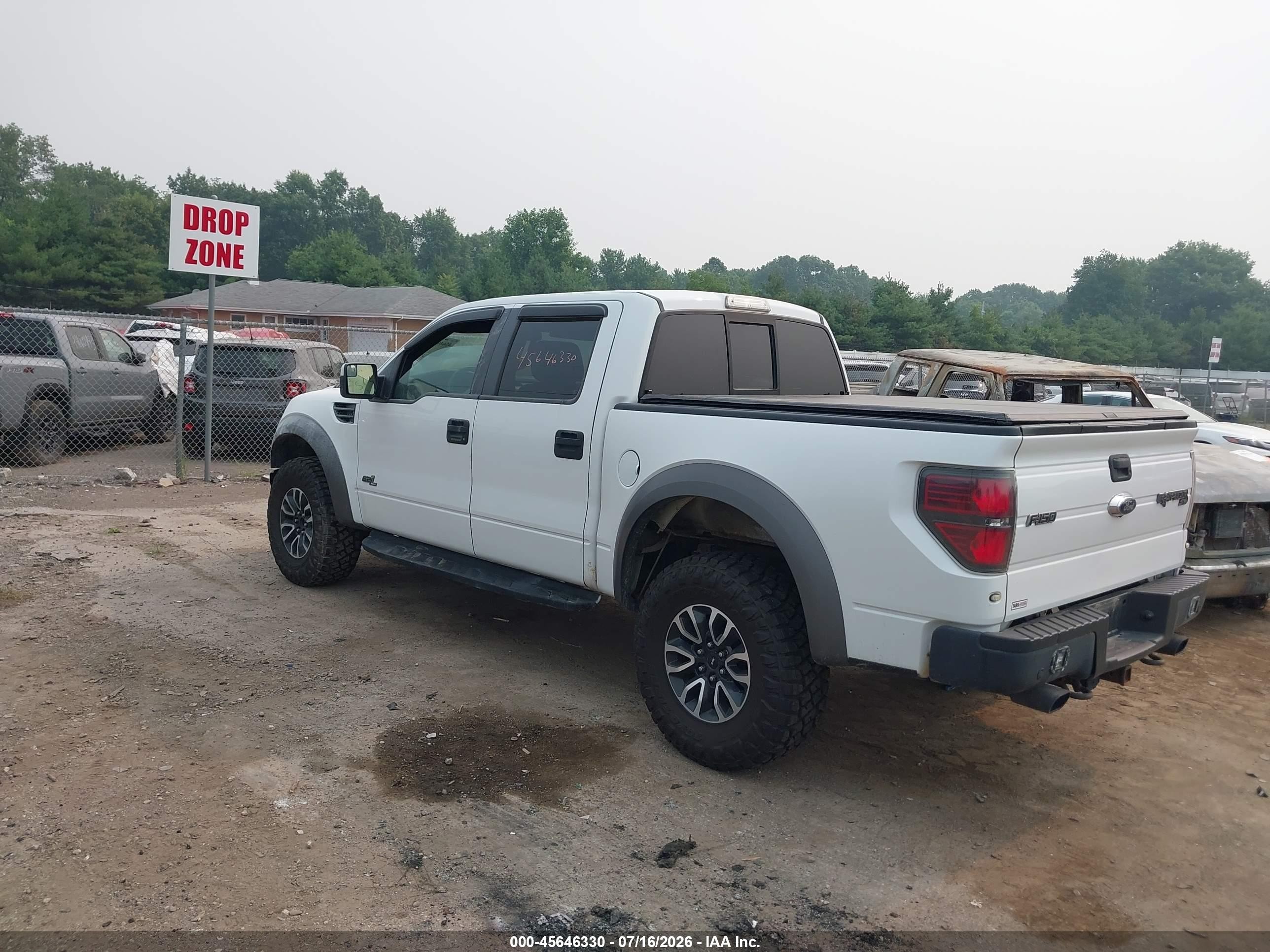 2012 Ford F-150 Svt Raptor White vin: 1FTFW1R69CFA22831