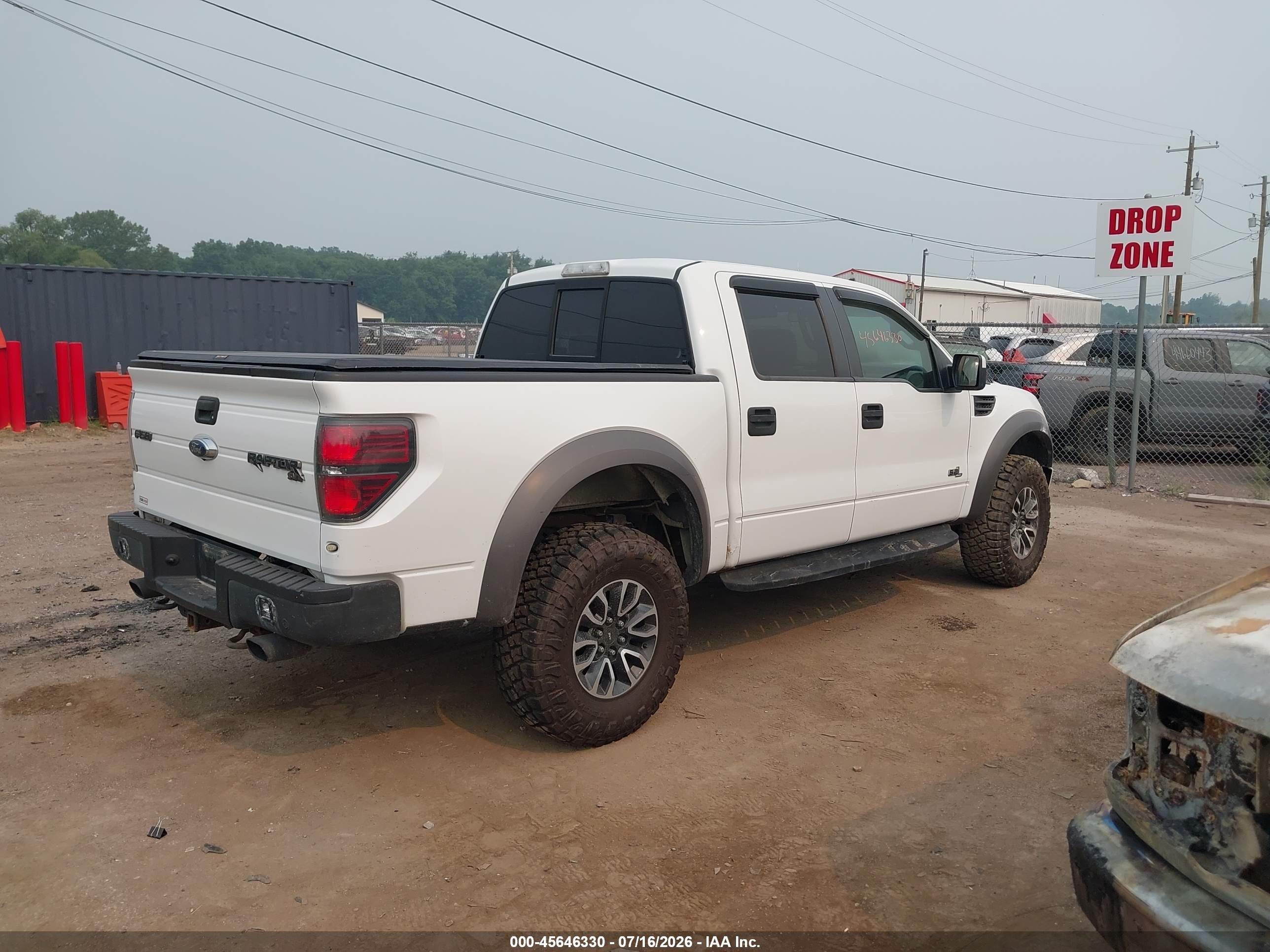 2012 Ford F-150 Svt Raptor White vin: 1FTFW1R69CFA22831