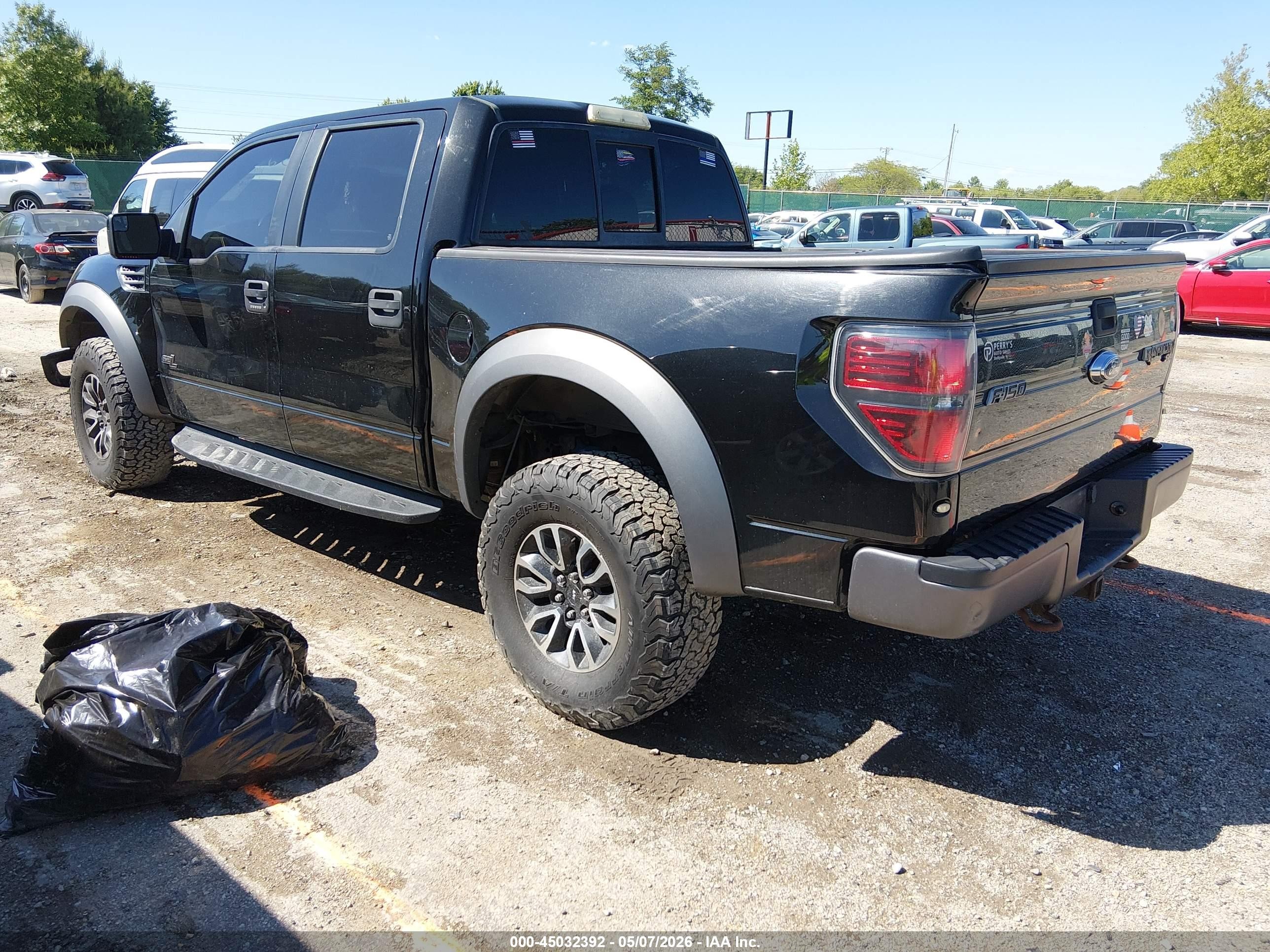 2012 Ford F-150 Svt Raptor Black vin: 1FTFW1R69CFC34886