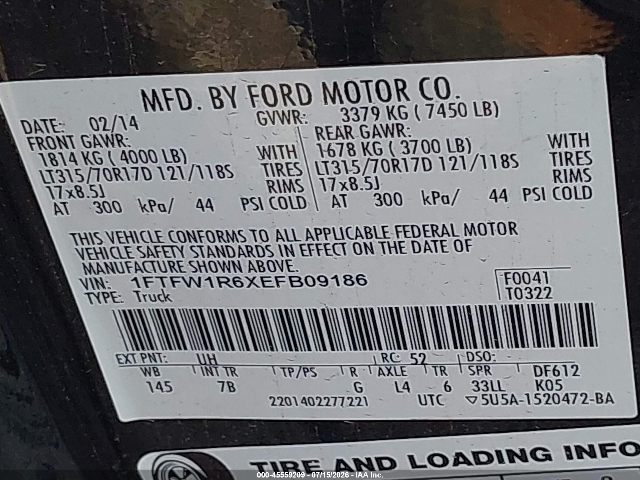 2014 Ford F-150 Svt Raptor Black vin: 1FTFW1R6XEFB09186