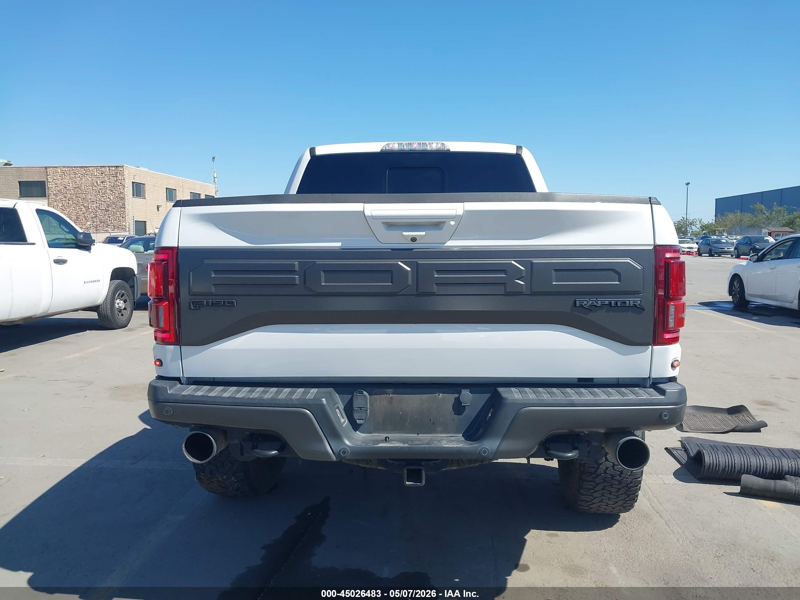 2018 Ford F-150 Raptor White vin: 1FTFW1RG4JFA96616