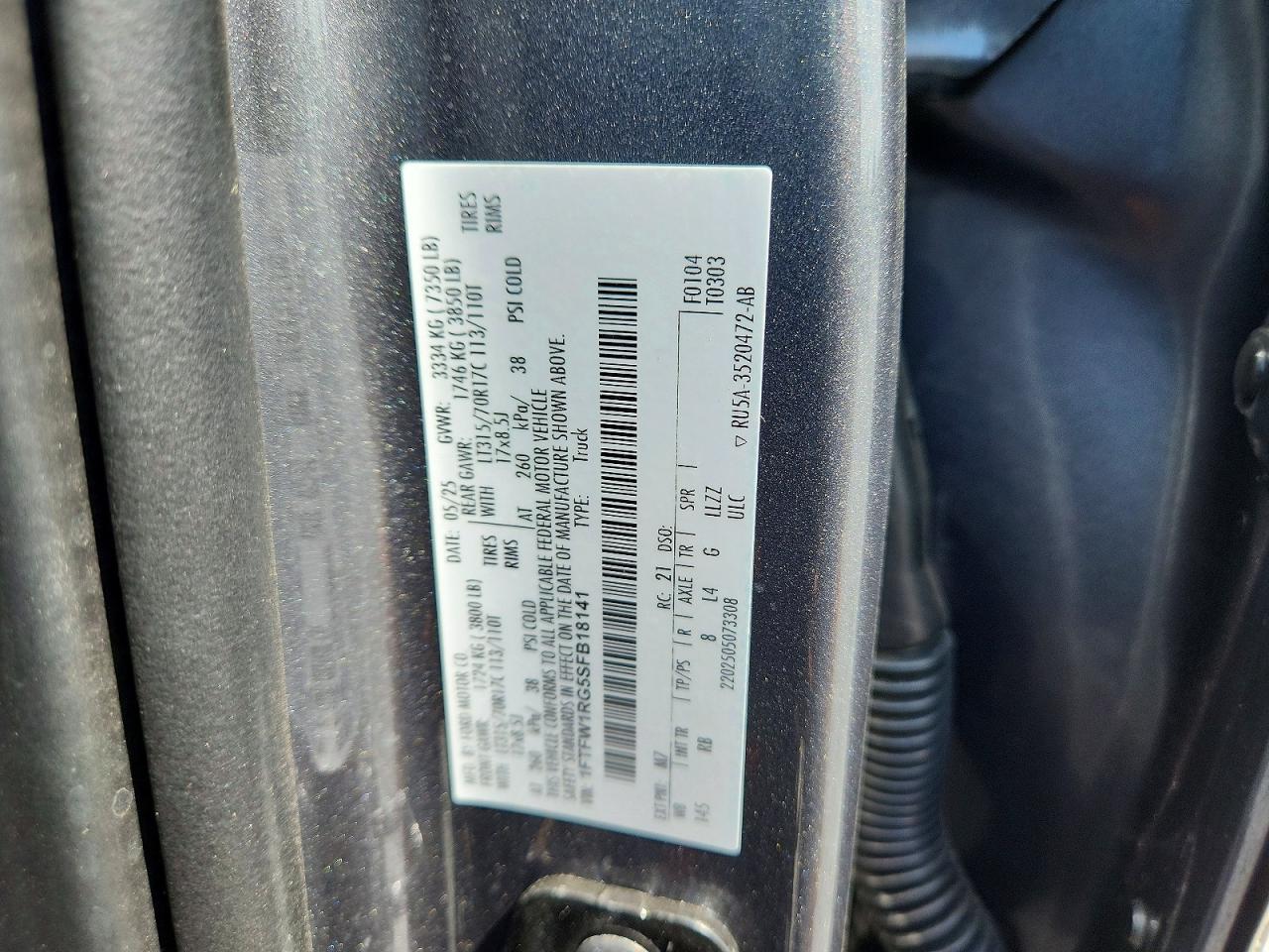 2025 Ford F150 Raptor Gray vin: 1FTFW1RG5SFB18141