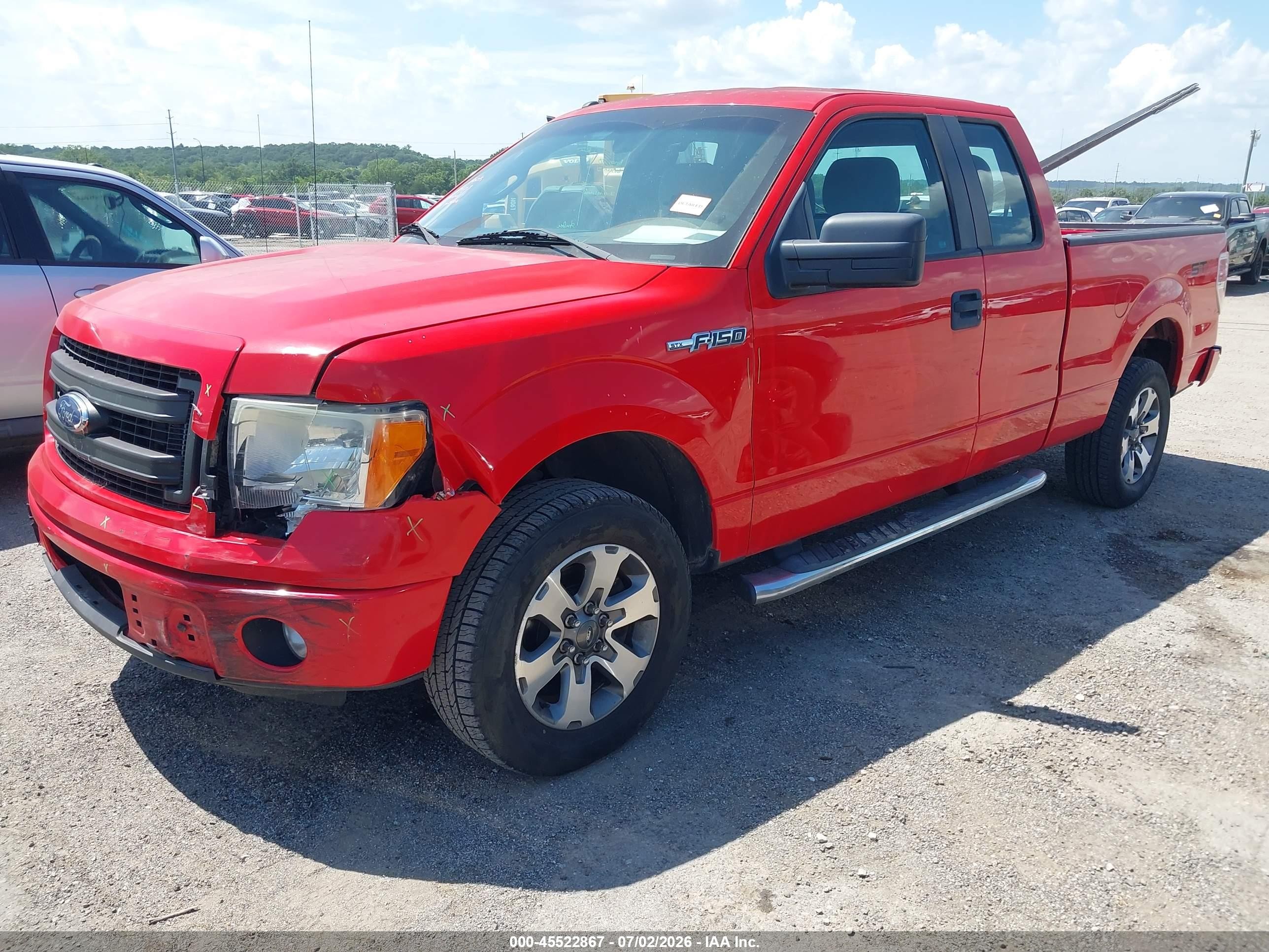 2013 Ford F-150 Fx2/lariat/stx/xl/xlt Red vin: 1FTFX1CF0DFD10874