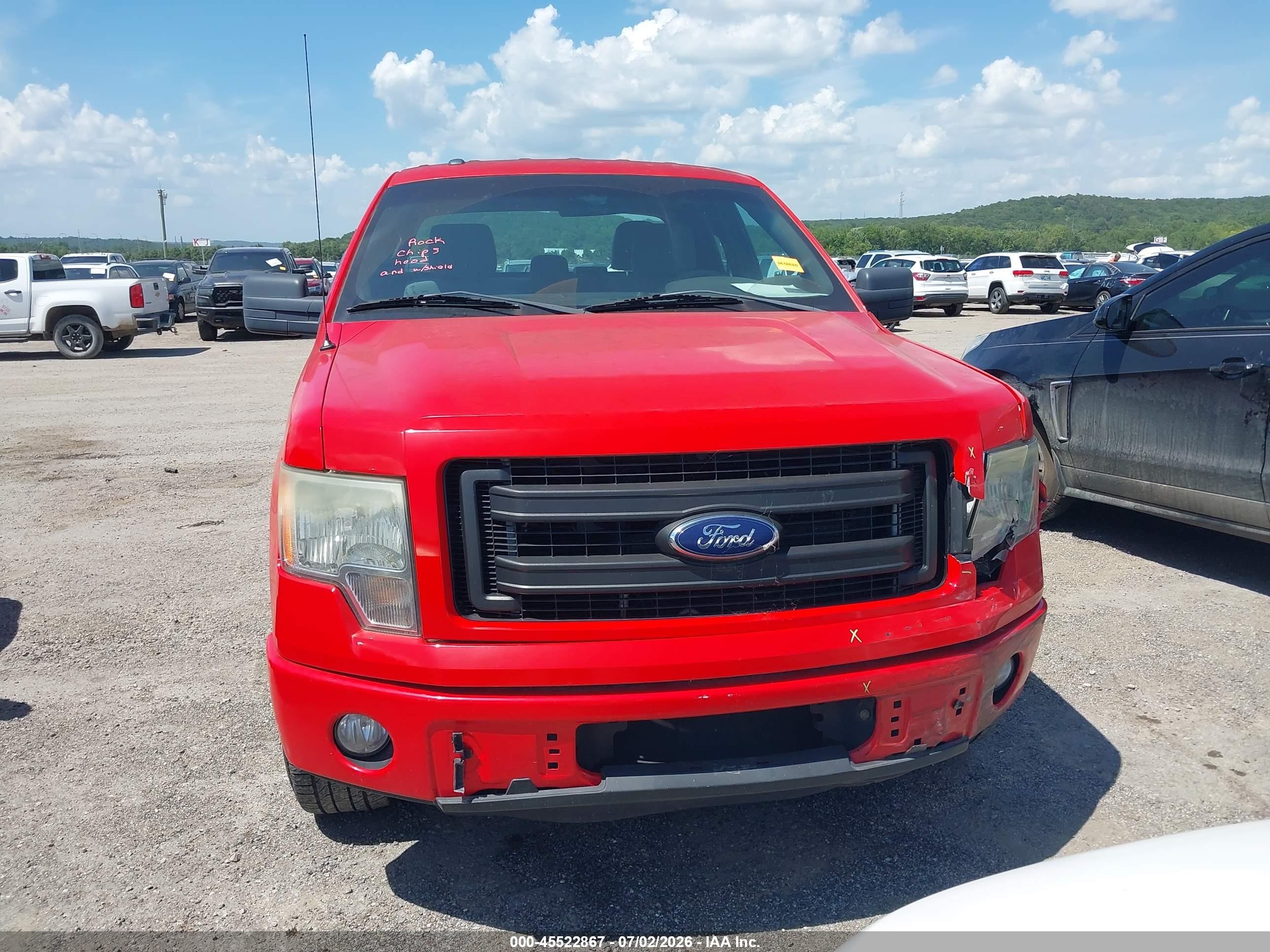 2013 Ford F-150 Fx2/lariat/stx/xl/xlt Red vin: 1FTFX1CF0DFD10874