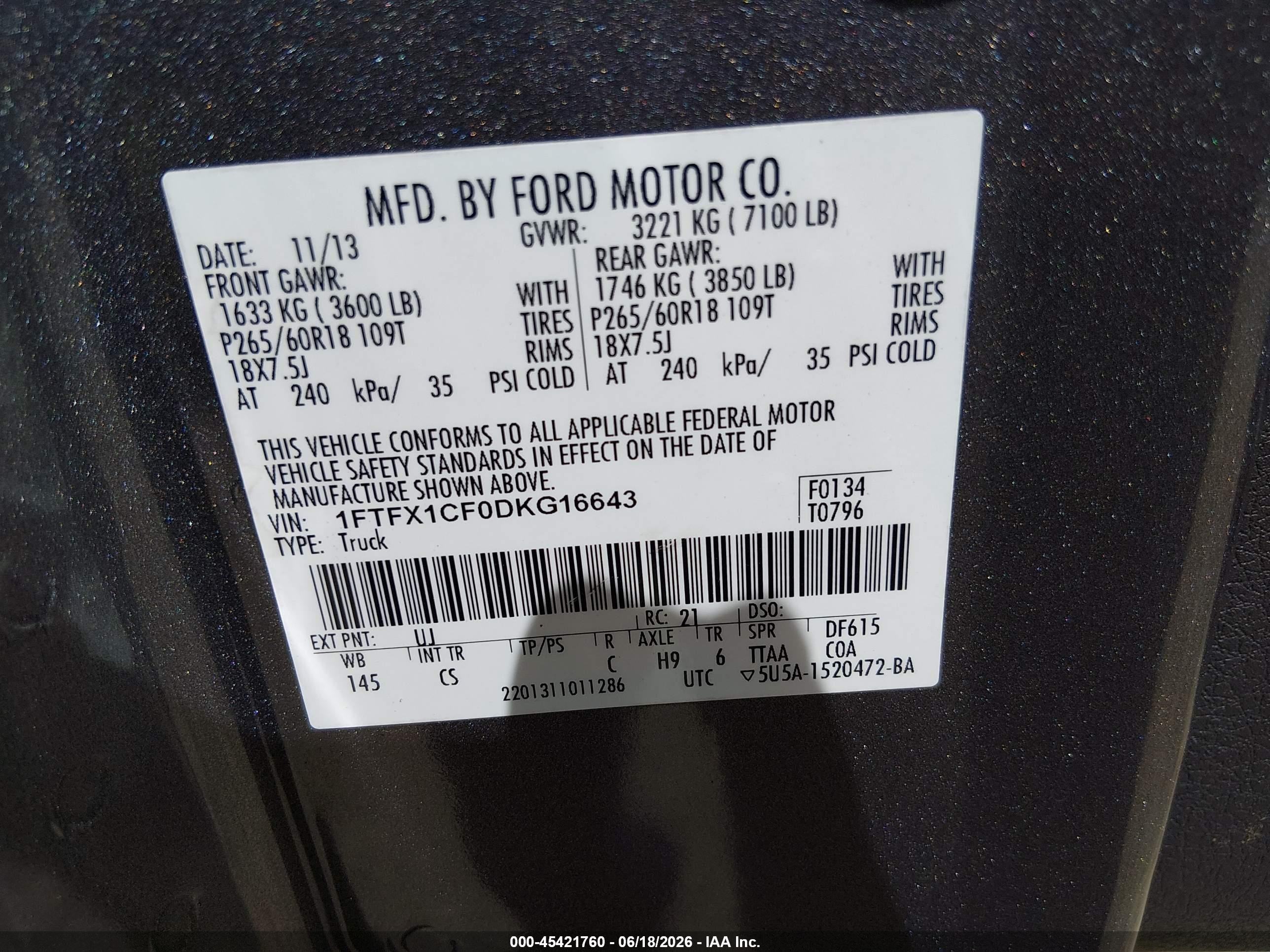 2013 Ford F-150 Stx Gray vin: 1FTFX1CF0DKG16643