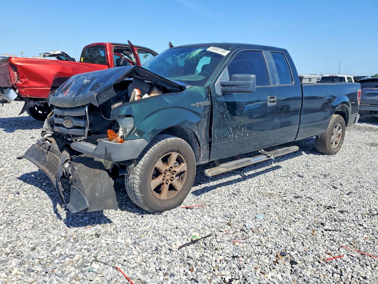 2012 Ford F150 Super Cab Green vin: 1FTFX1CF1CKE40314