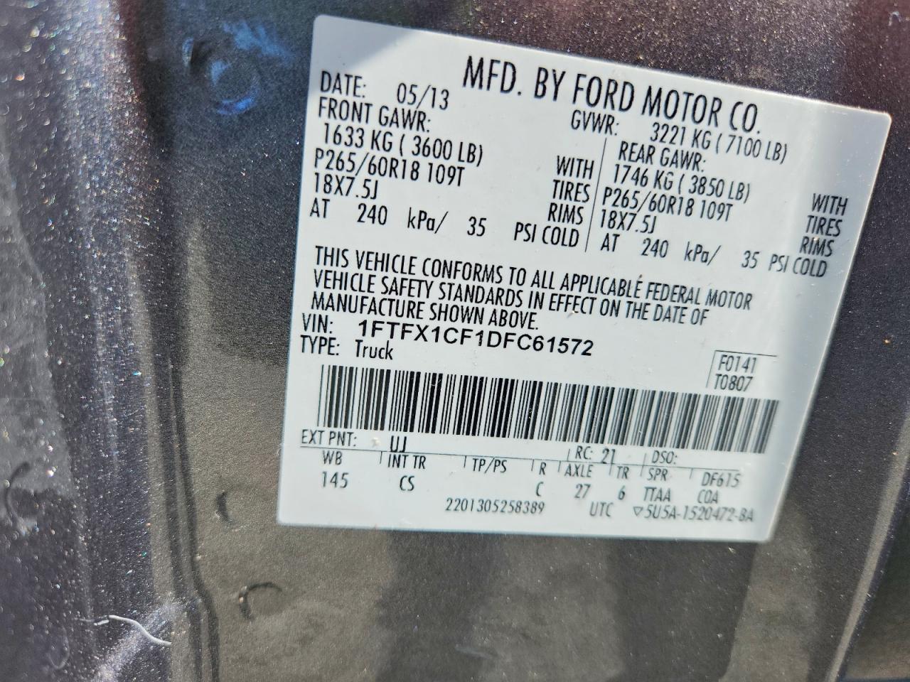 2013 Ford F150 Super Cab Серебряный vin: 1FTFX1CF1DFC61572