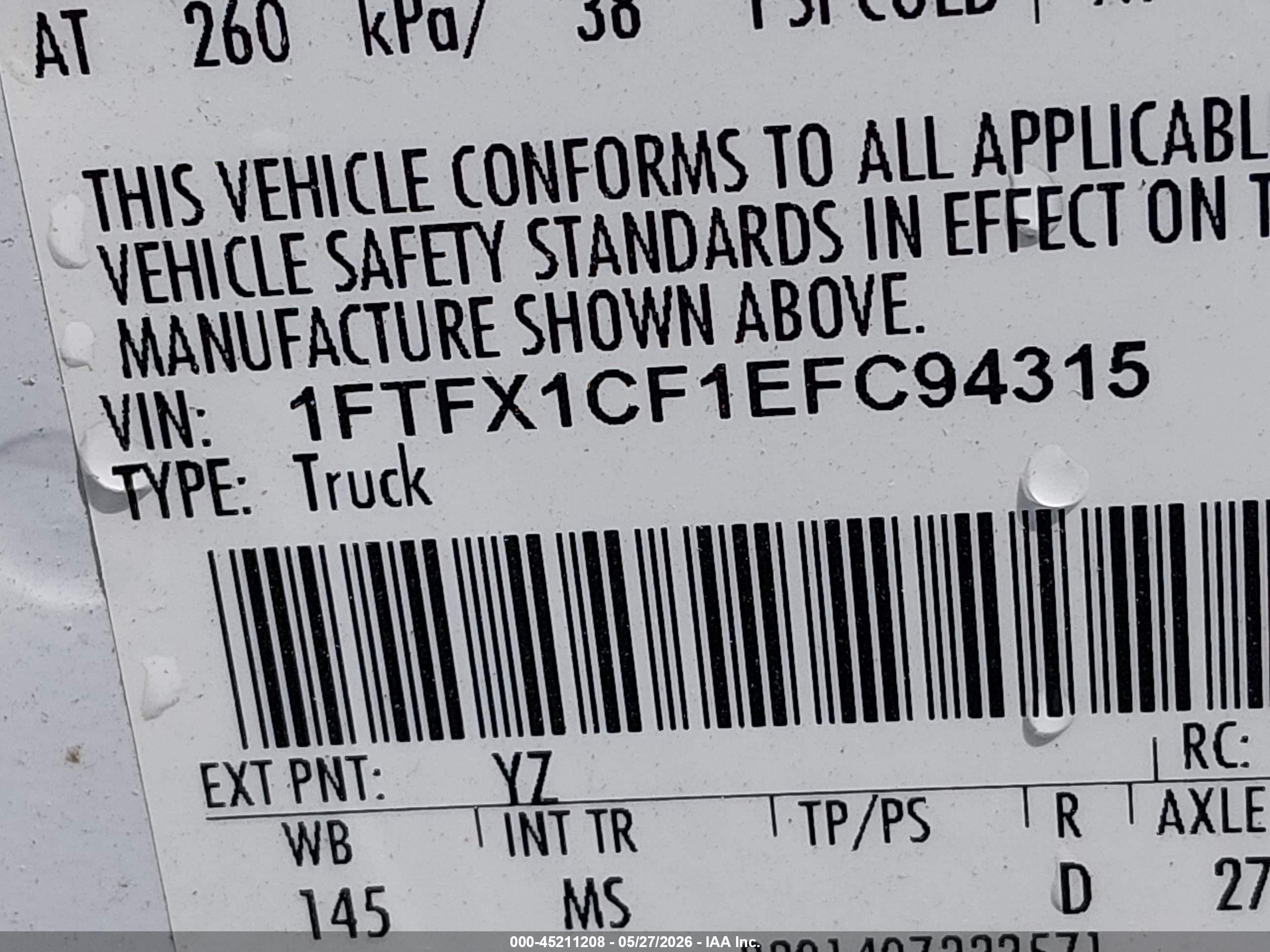 2014 Ford F-150 Xlt White vin: 1FTFX1CF1EFC94315