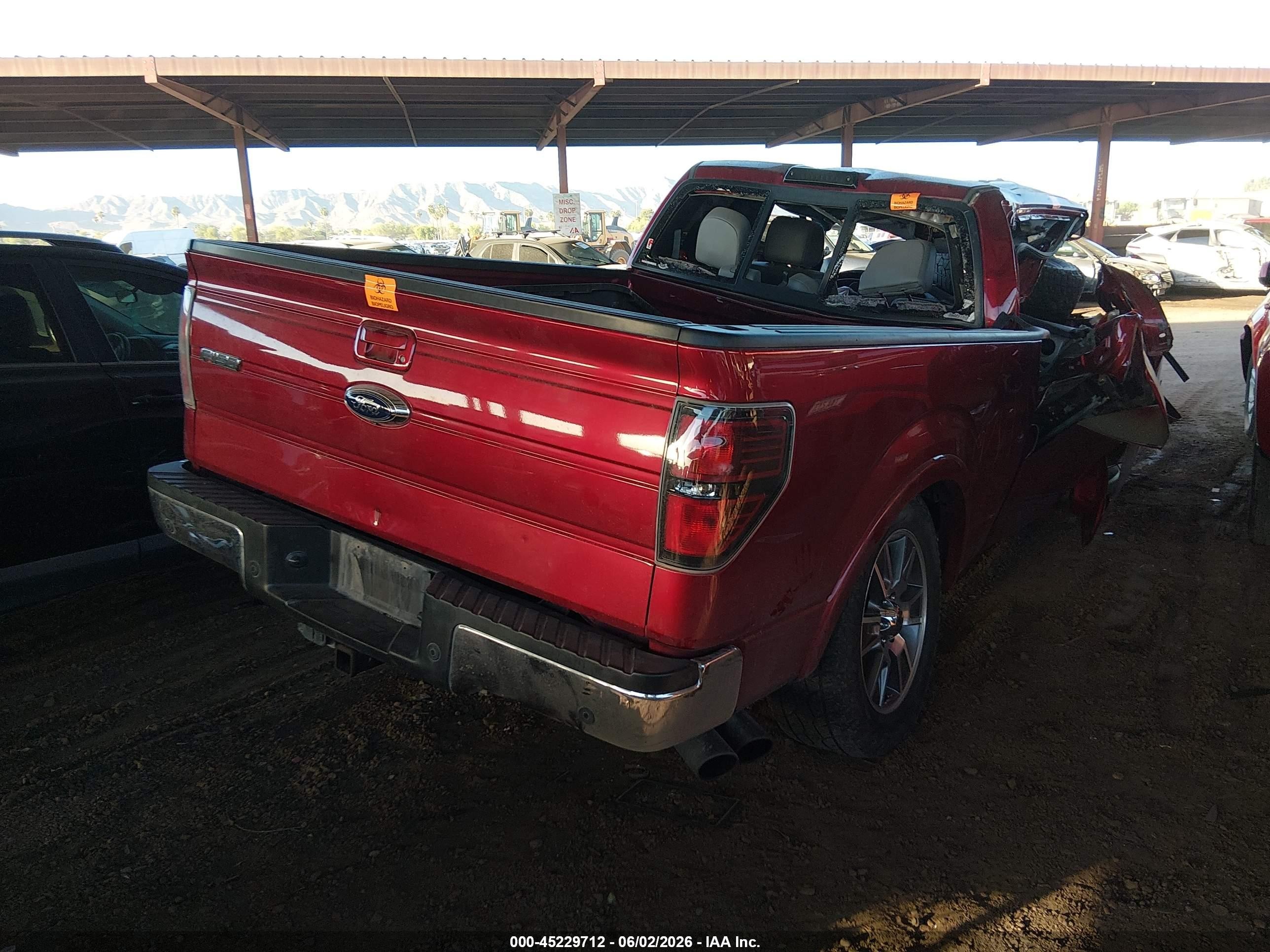 2014 Ford F-150 Lariat Red vin: 1FTFX1CF4EFB45087