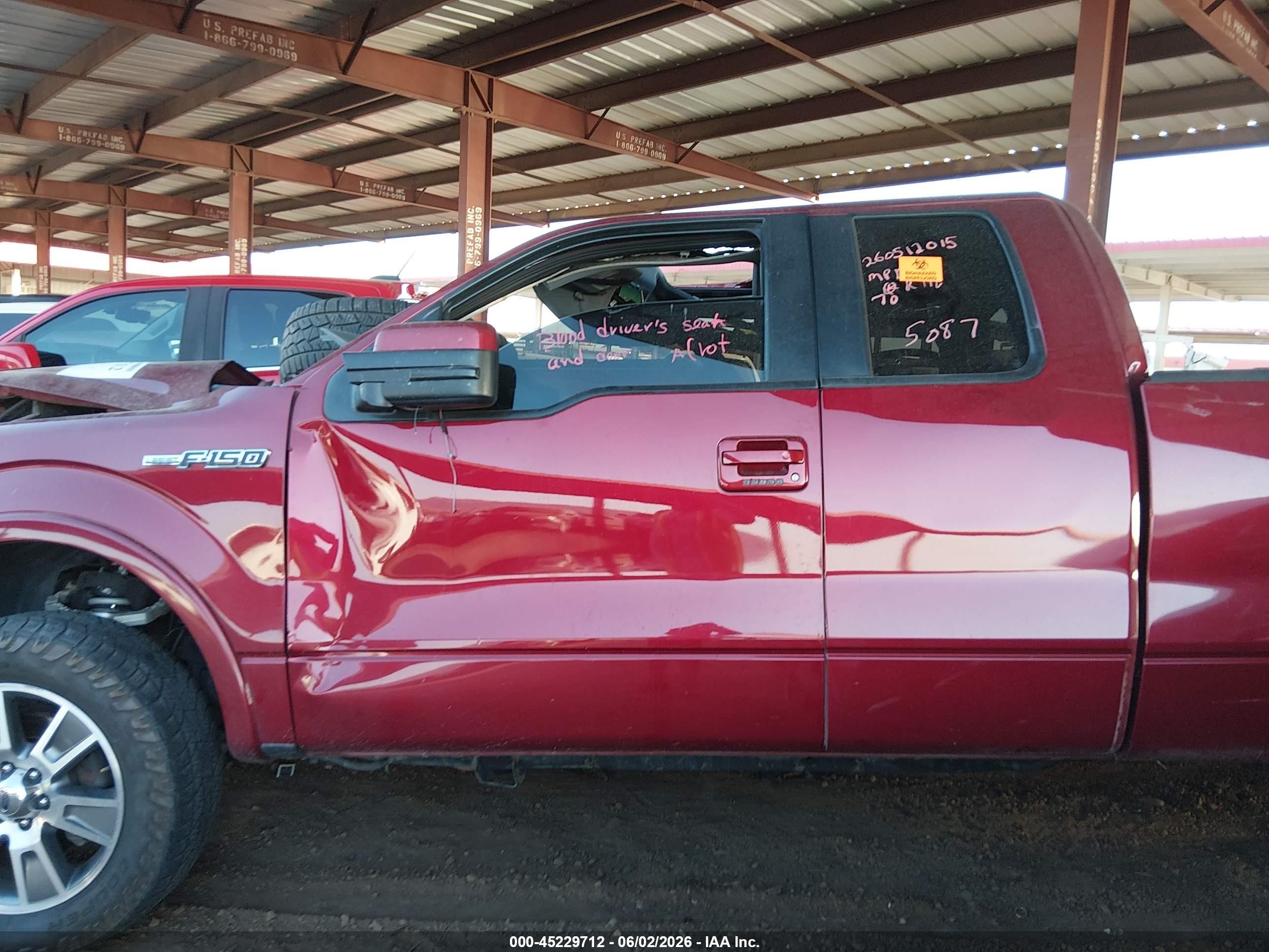 2014 Ford F-150 Lariat Red vin: 1FTFX1CF4EFB45087