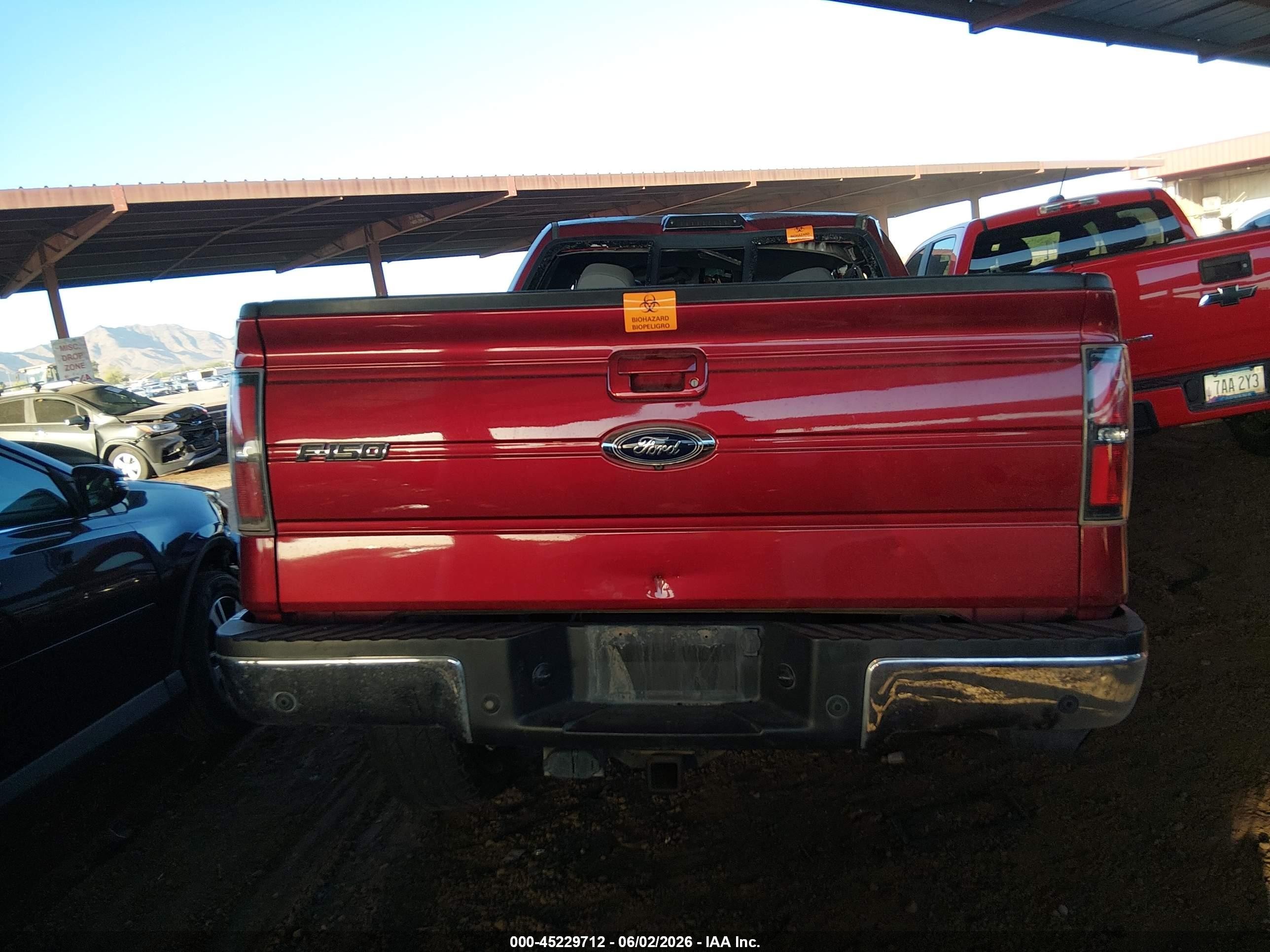 2014 Ford F-150 Lariat Red vin: 1FTFX1CF4EFB45087