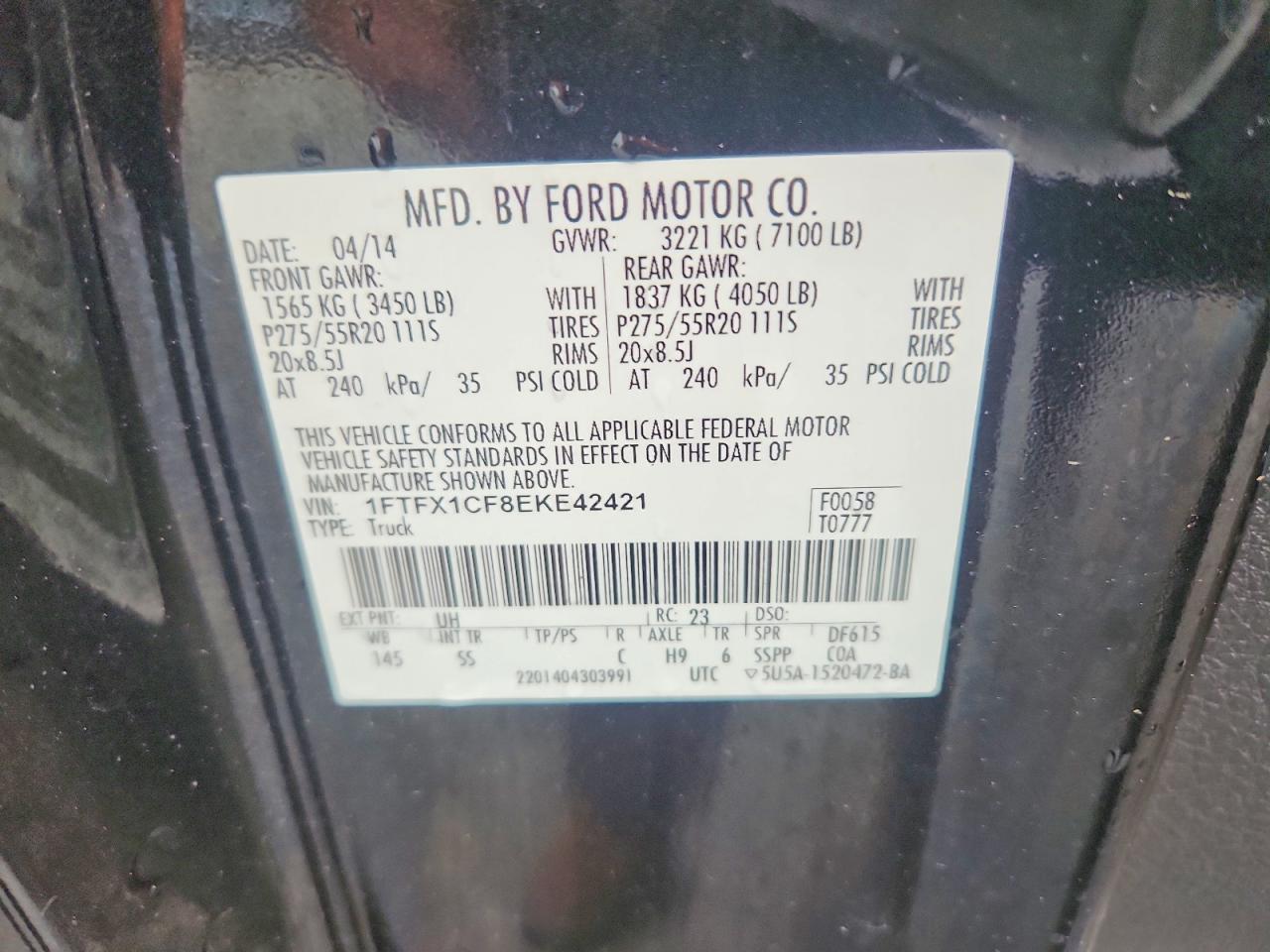 2014 Ford F150 Super Cab Black vin: 1FTFX1CF8EKE42421