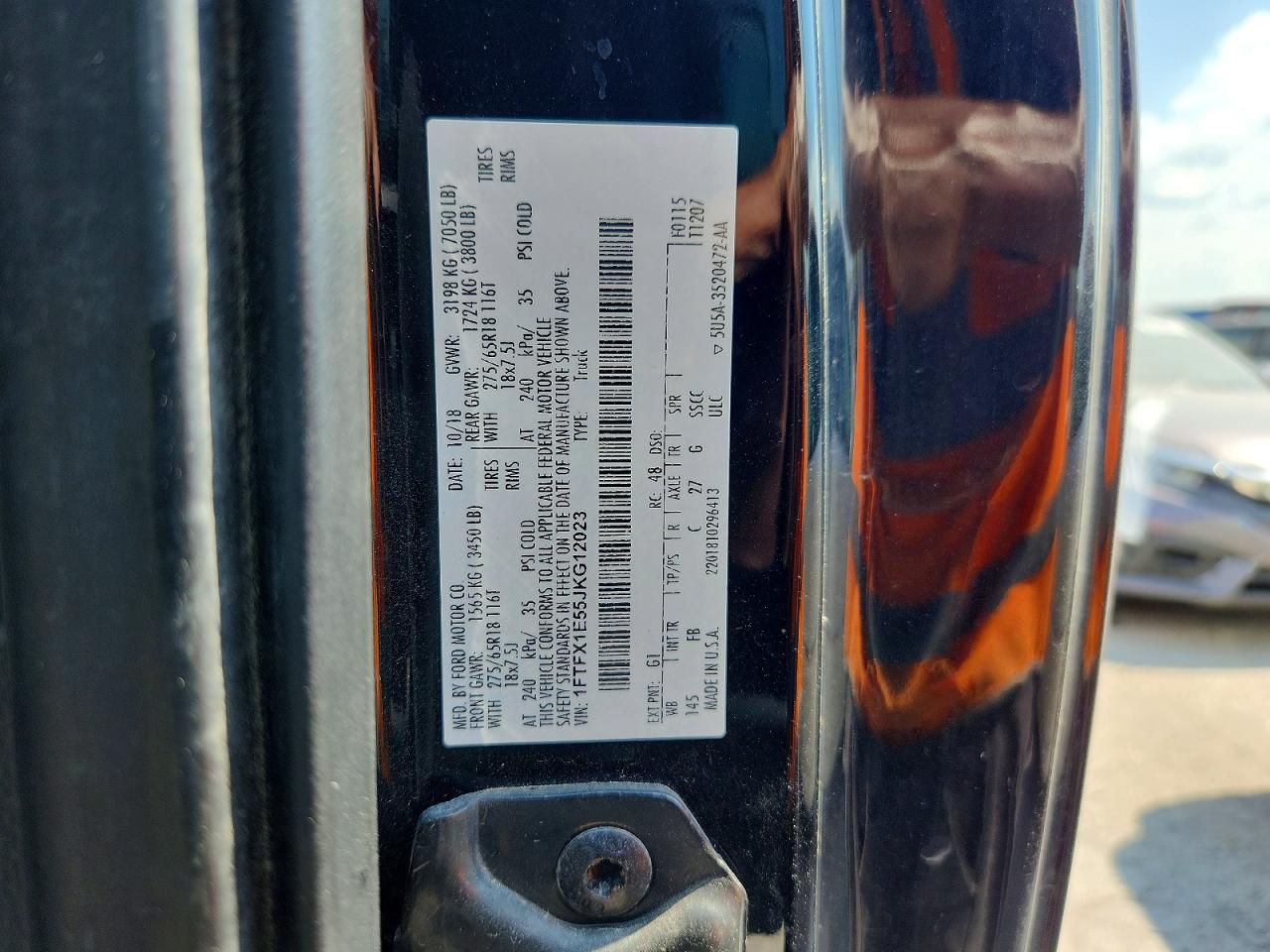 2018 Ford F150 Super Cab Black vin: 1FTFX1E55JKG12023