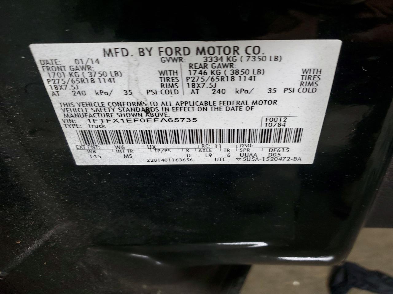 2014 Ford F150 Super Cab Green vin: 1FTFX1EF0EFA65735