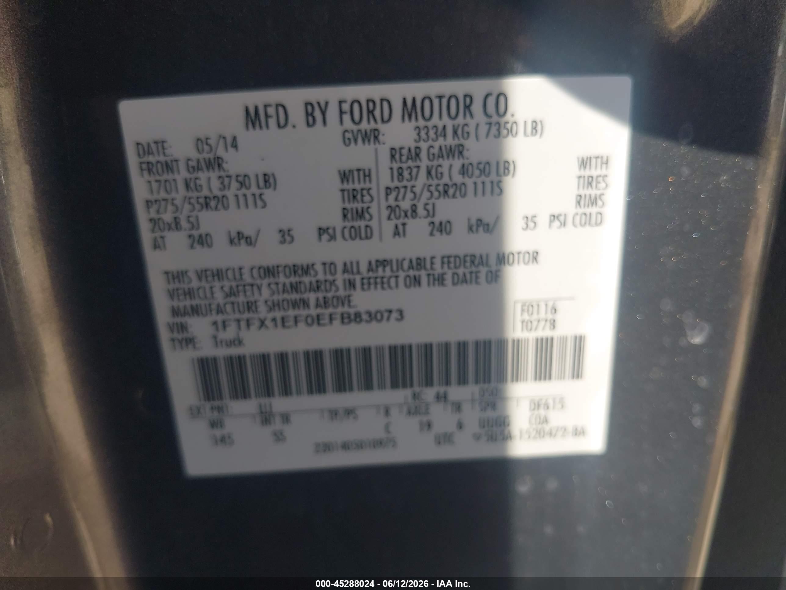 2014 Ford F-150 Stx Gray vin: 1FTFX1EF0EFB83073