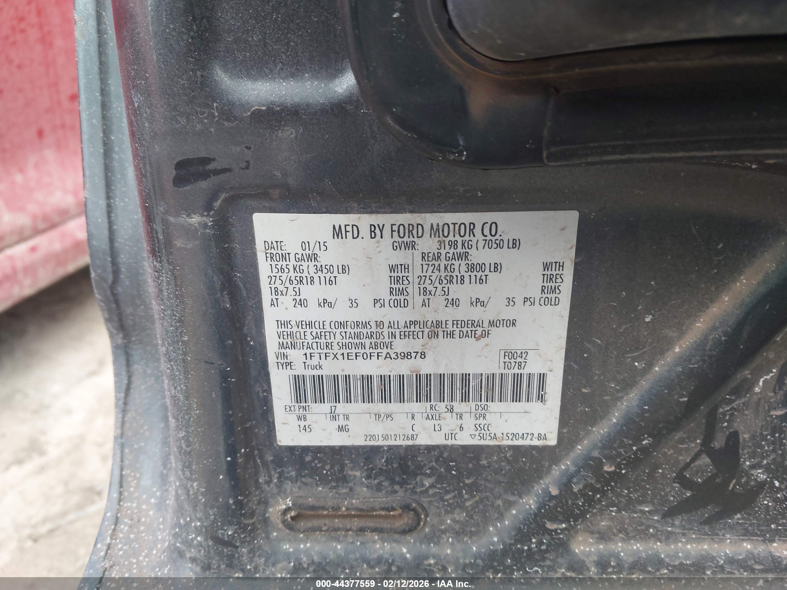 2015 Ford F-150 Xlt Light Blue vin: 1FTFX1EF0FFA39878
