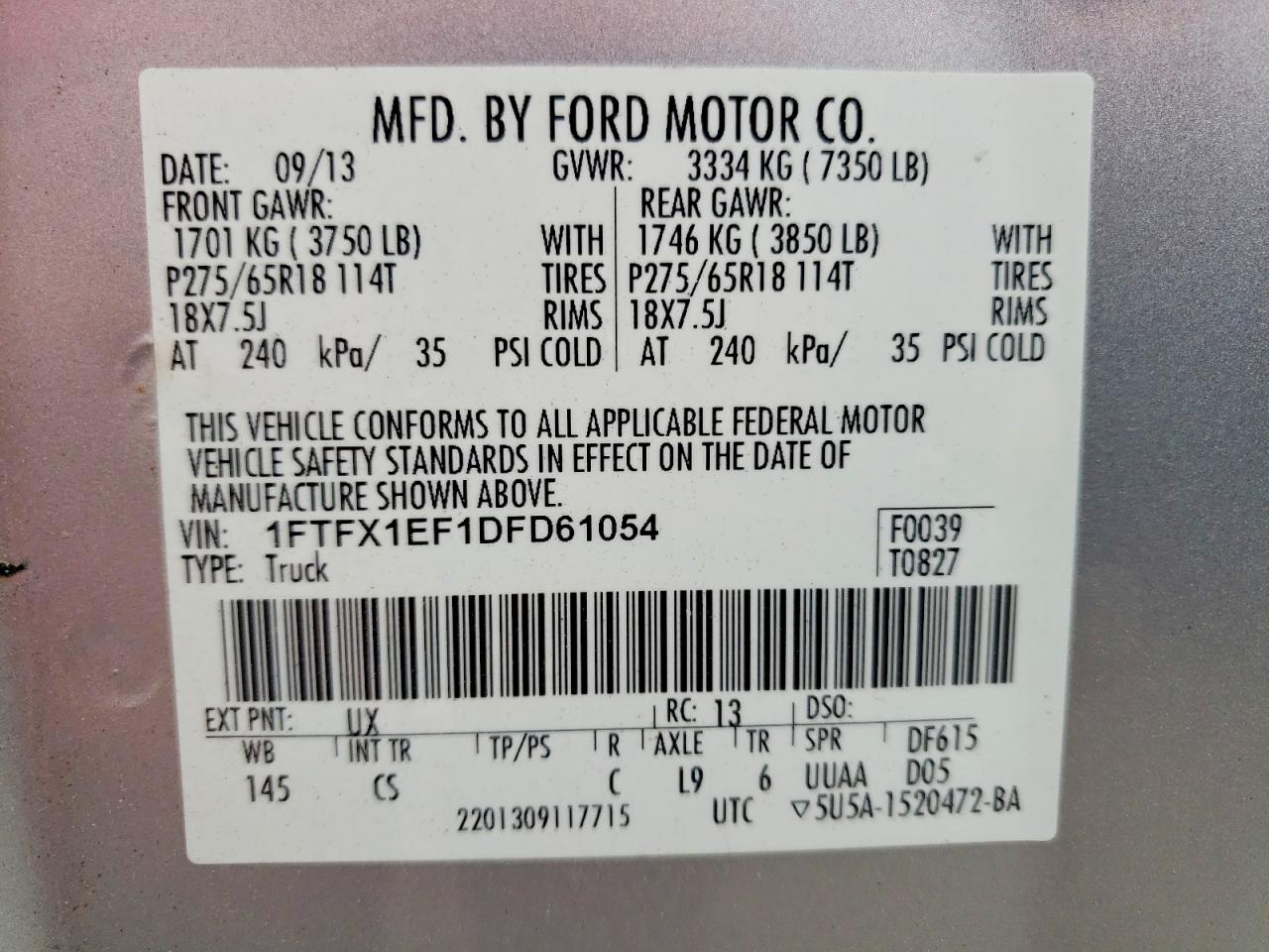 2013 Ford F150 Super Cab Silver vin: 1FTFX1EF1DFD61054