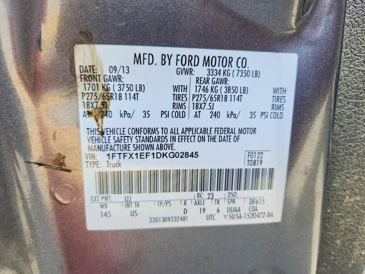 2013 Ford F150 Super Cab Серебряный vin: 1FTFX1EF1DKG02845