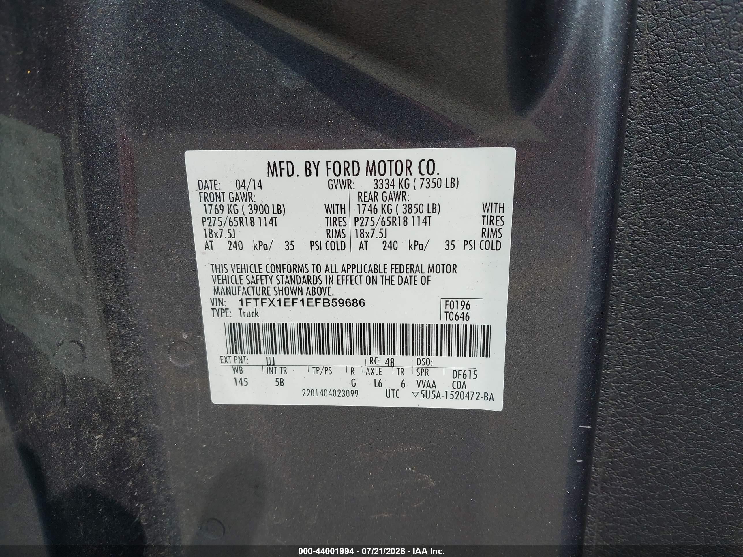 2014 Ford F-150 Fx4 Серебряный vin: 1FTFX1EF1EFB59686