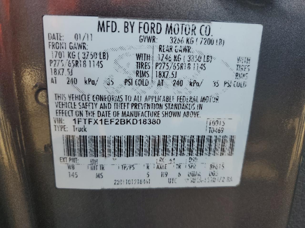 2011 Ford F150 Super Cab Gray vin: 1FTFX1EF2BKD18380