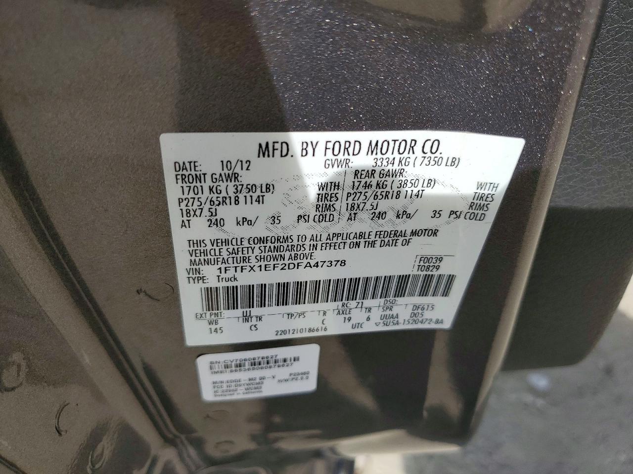 2013 Ford F150 Super Cab Gray vin: 1FTFX1EF2DFA47378