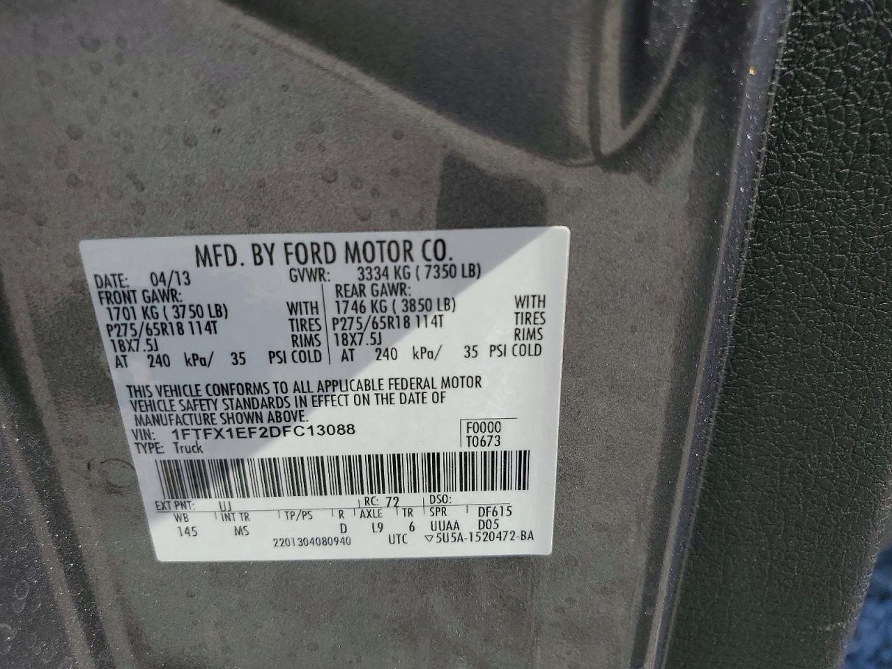 2013 Ford F150 Super Cab Gray vin: 1FTFX1EF2DFC13088