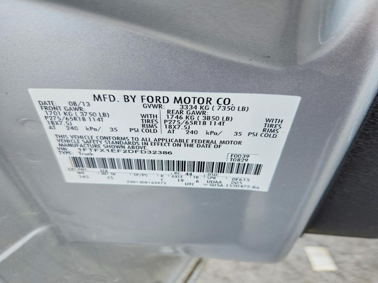 2013 Ford F150 Super Cab Silver vin: 1FTFX1EF2DFD32386