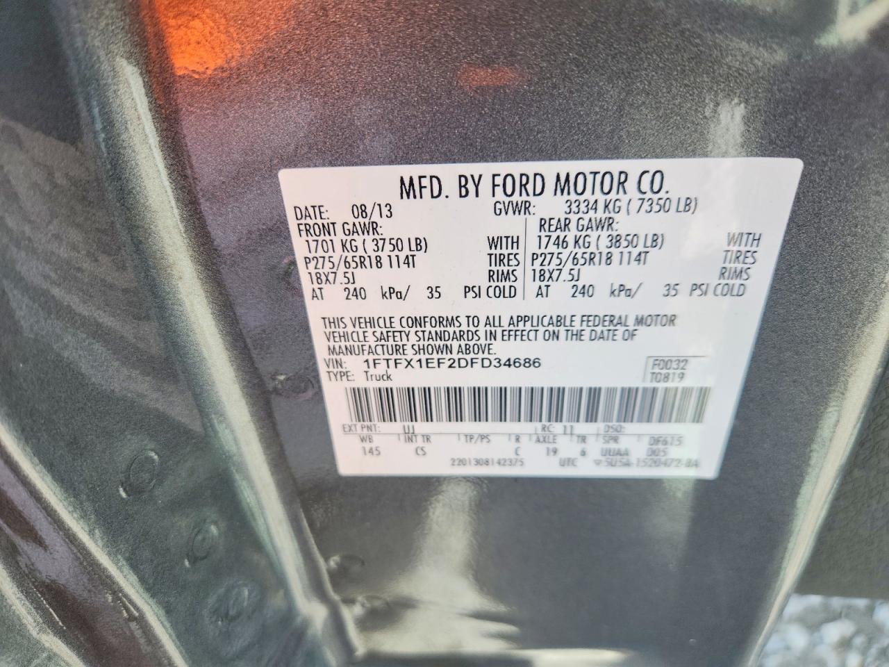 2013 Ford F150 Super Cab Gray vin: 1FTFX1EF2DFD34686