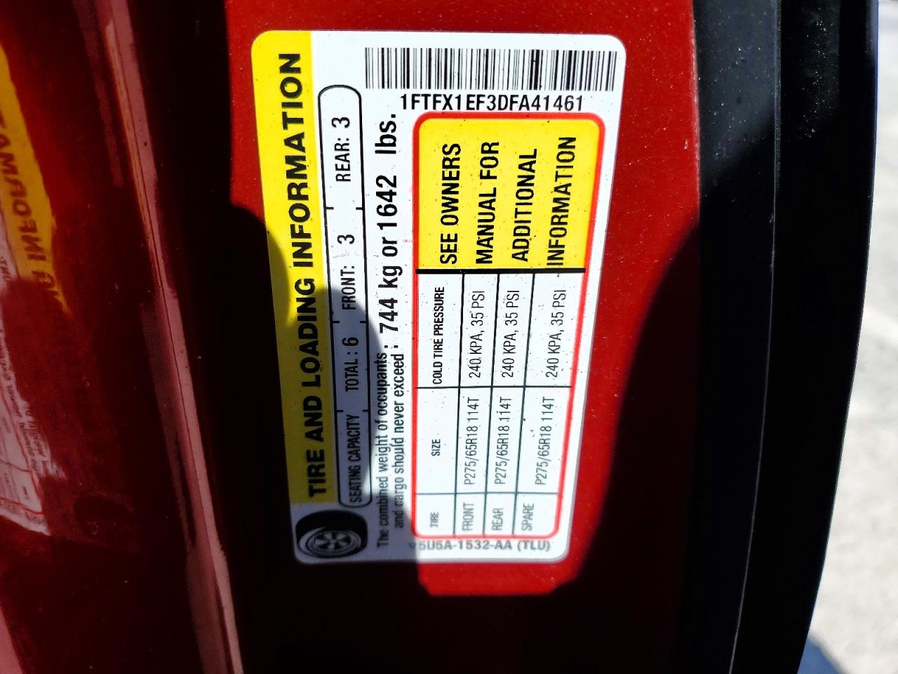 2013 Ford F150 Super Cab Red vin: 1FTFX1EF3DFA41461