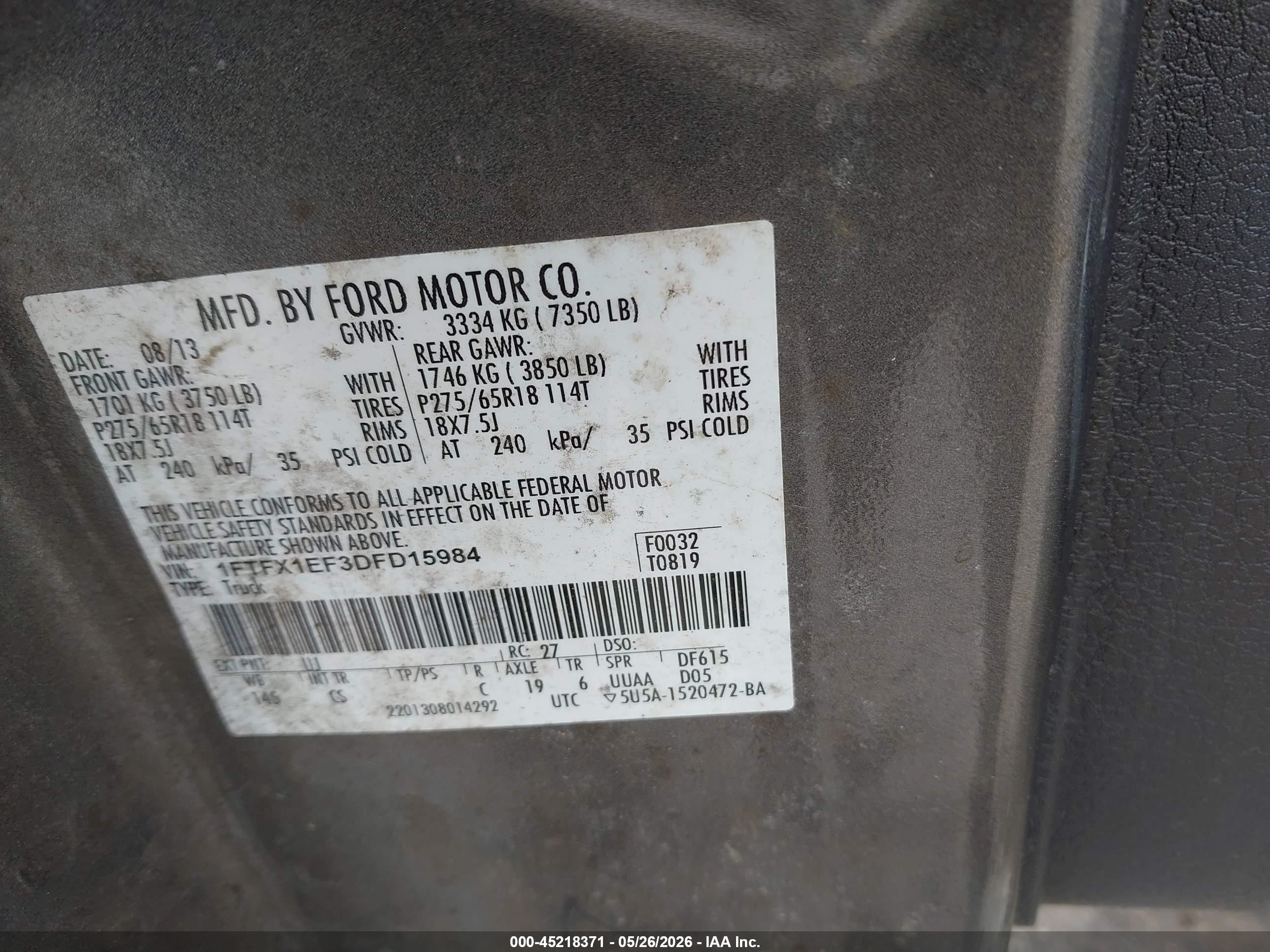 2013 Ford F-150 Stx Gray vin: 1FTFX1EF3DFD15984