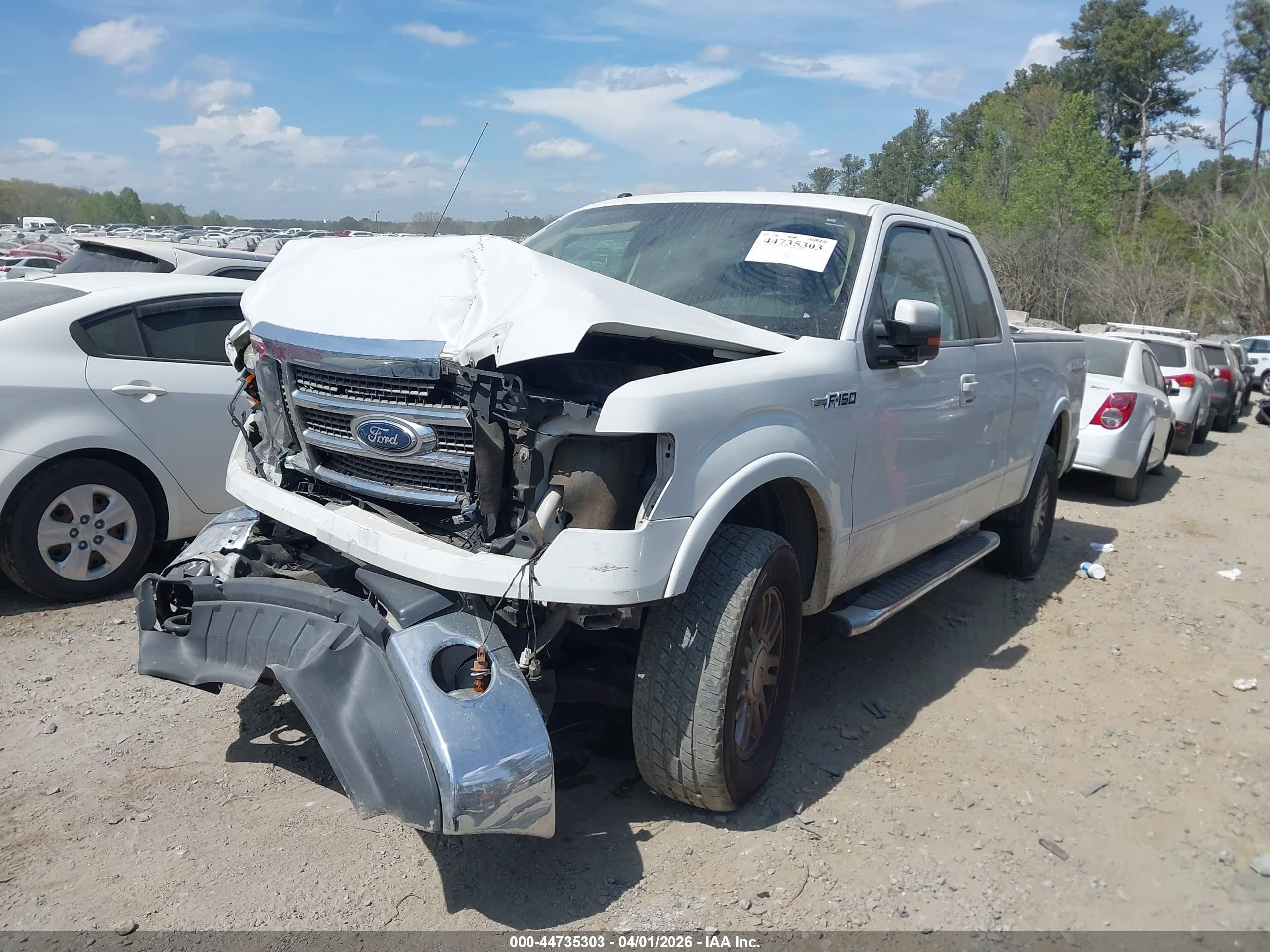 2012 Ford F-150 Lariat White vin: 1FTFX1EF6CFB26597