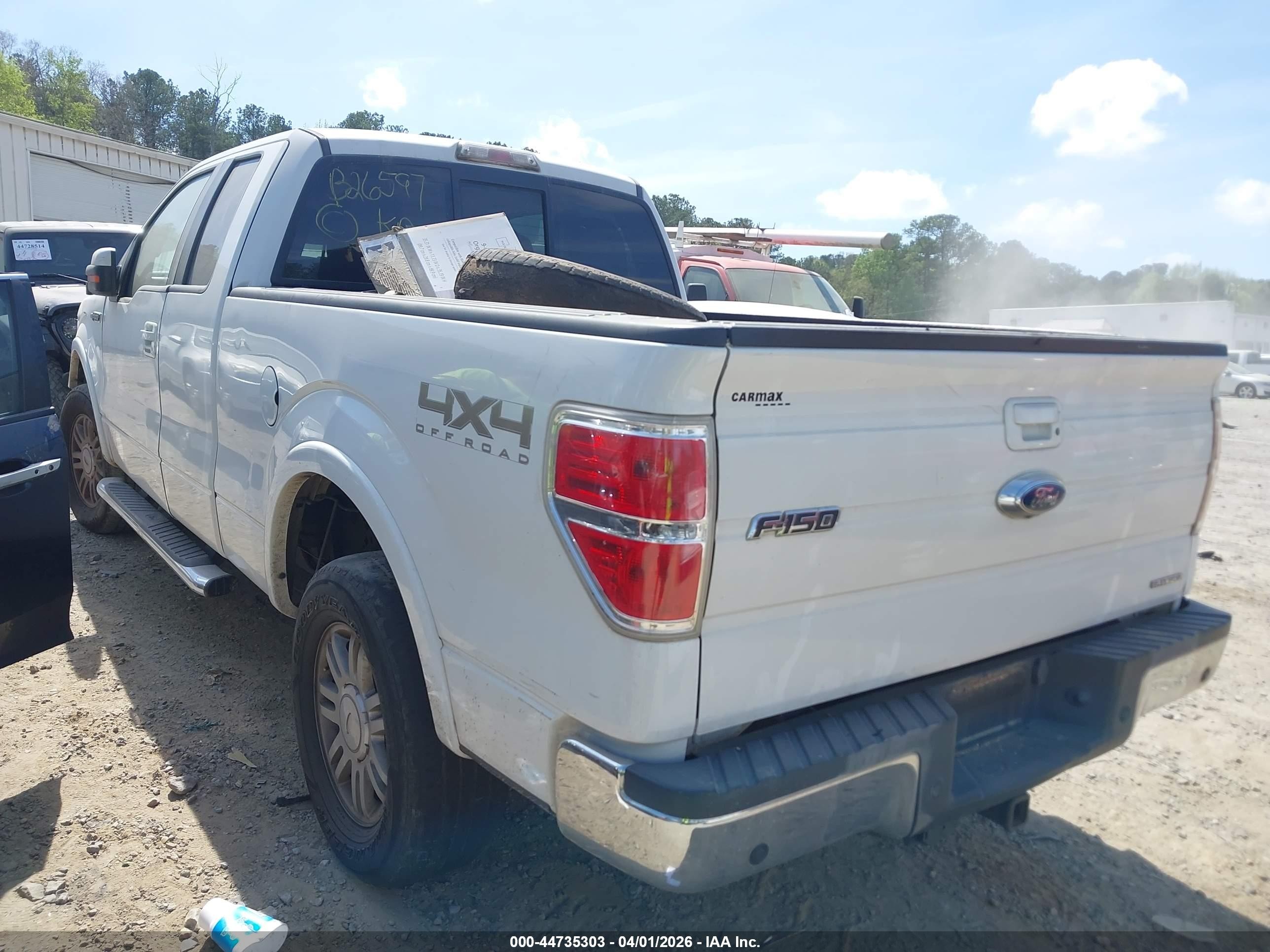 2012 Ford F-150 Lariat White vin: 1FTFX1EF6CFB26597