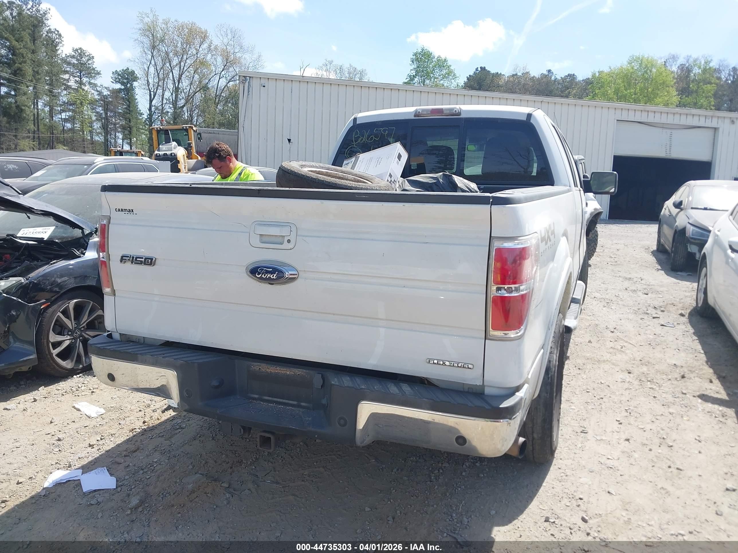 2012 Ford F-150 Lariat White vin: 1FTFX1EF6CFB26597