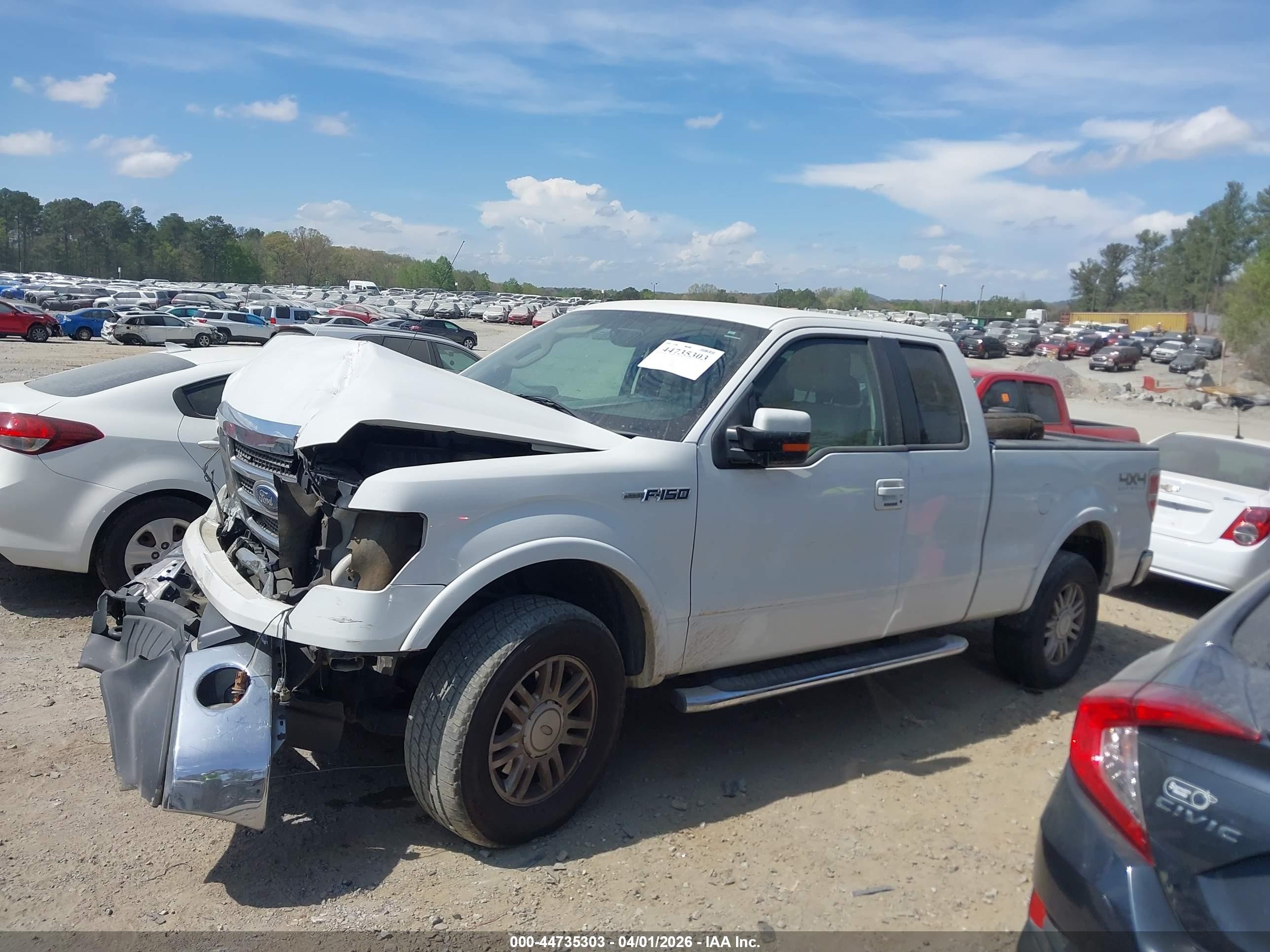 2012 Ford F-150 Lariat White vin: 1FTFX1EF6CFB26597