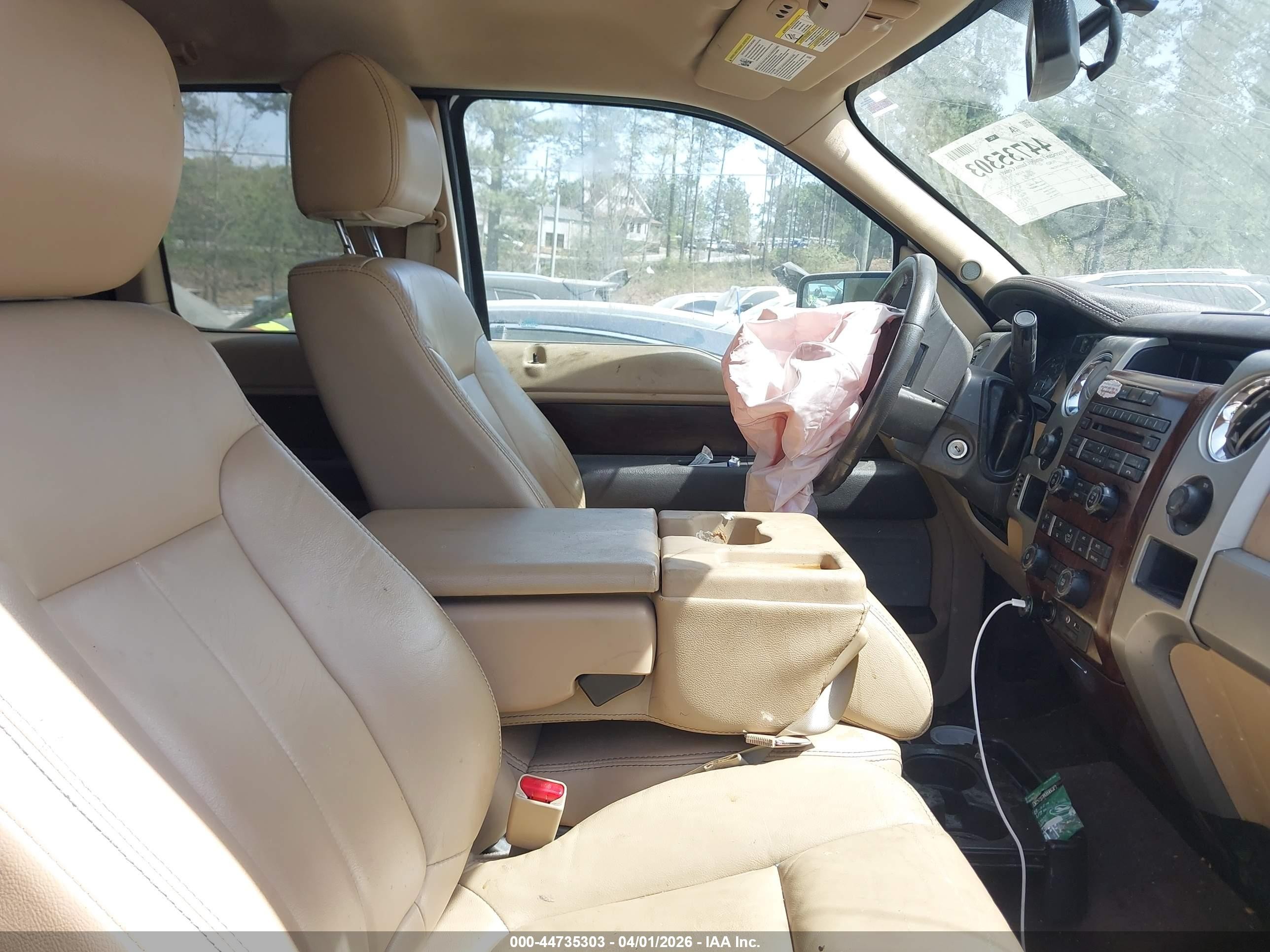 2012 Ford F-150 Lariat White vin: 1FTFX1EF6CFB26597