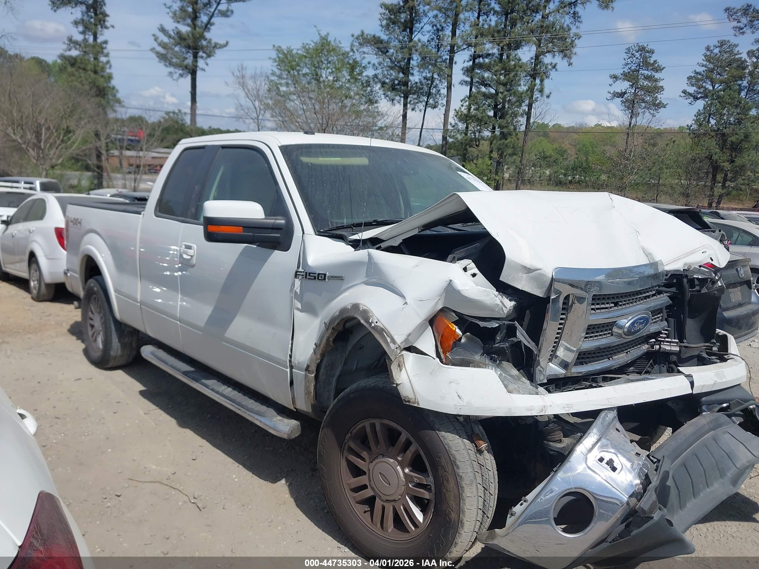 2012 Ford F-150 Lariat White vin: 1FTFX1EF6CFB26597
