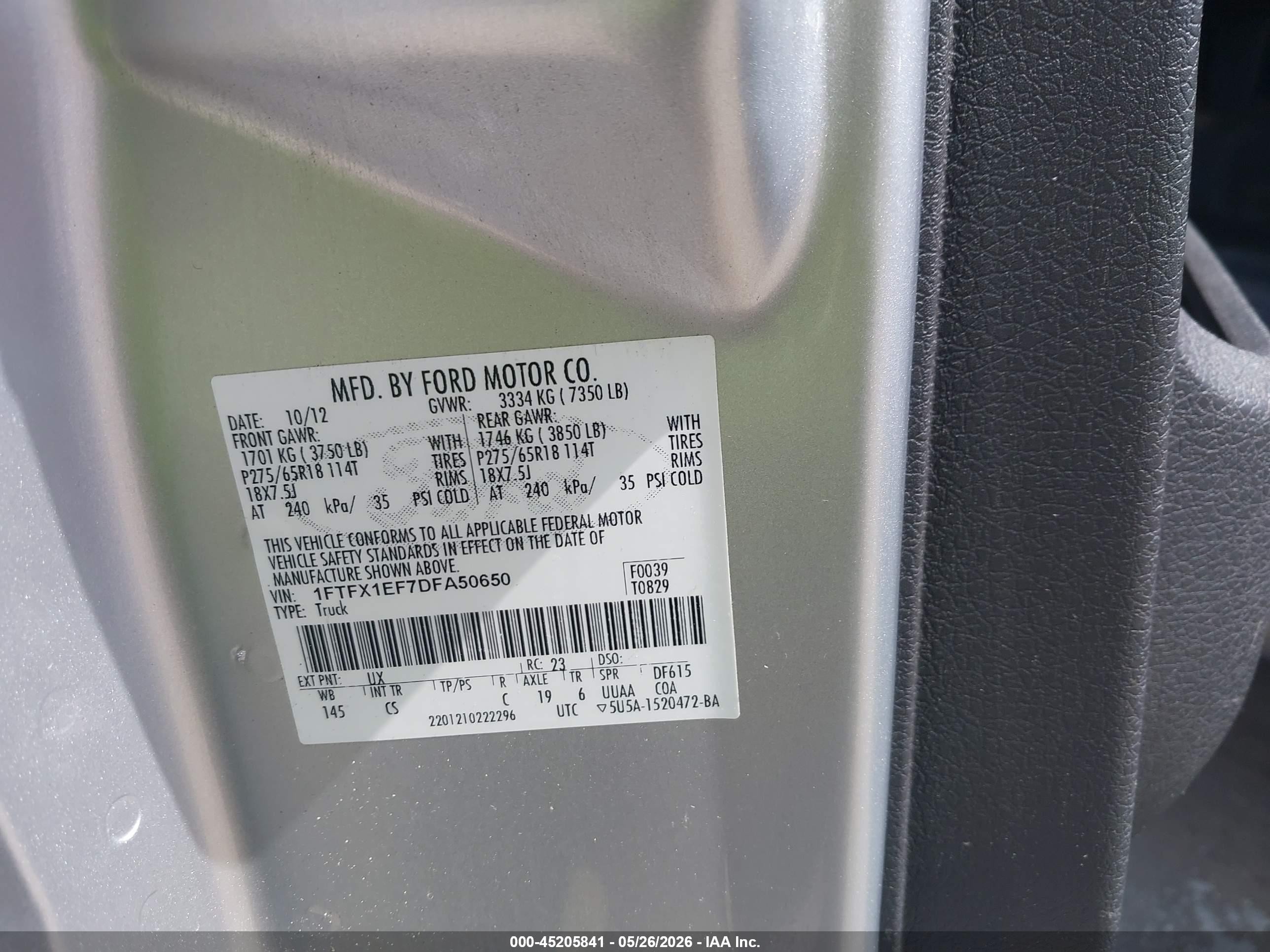 2013 Ford F-150 Stx Silver vin: 1FTFX1EF7DFA50650
