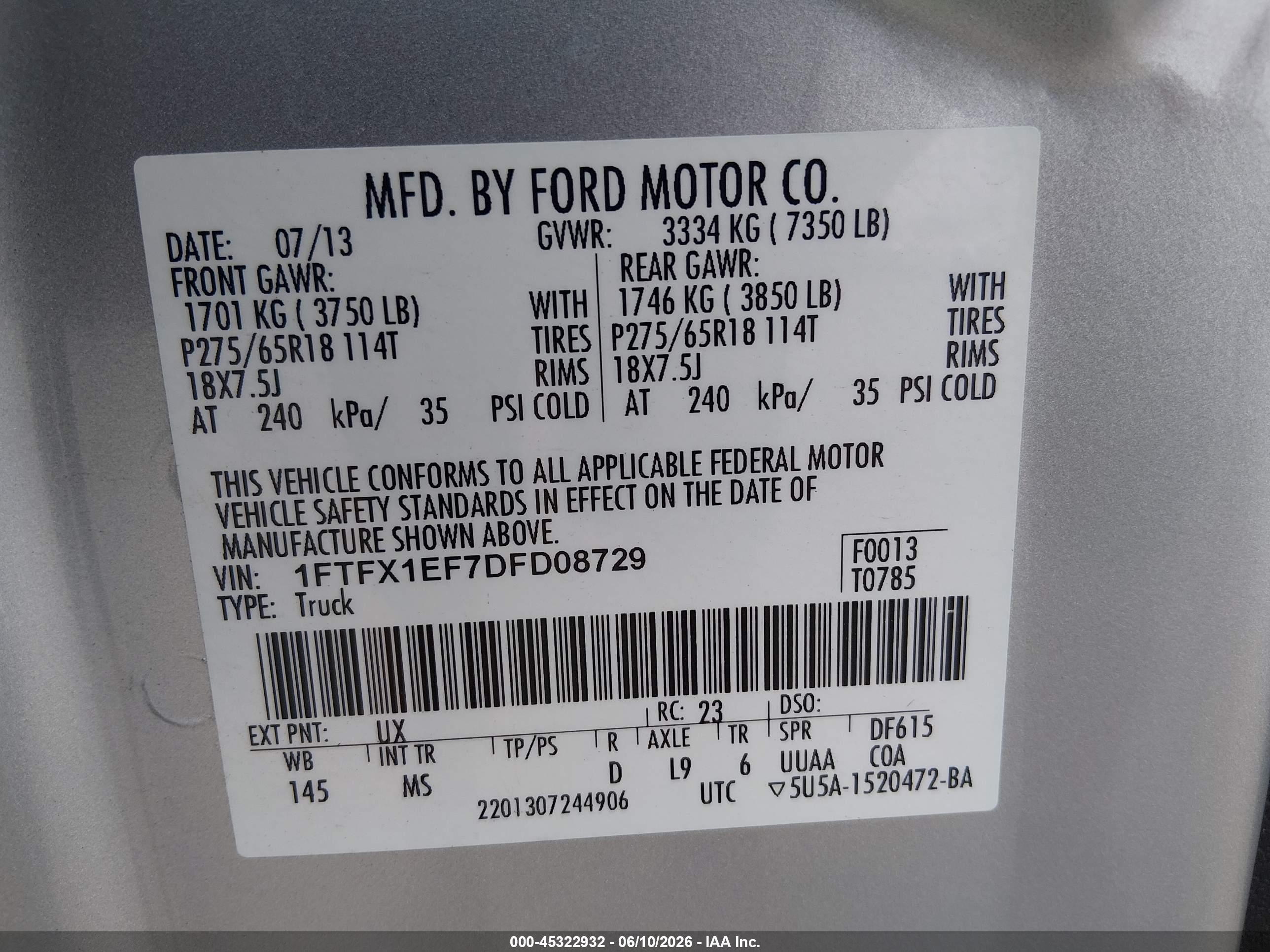 2013 Ford F-150 Xlt Silver vin: 1FTFX1EF7DFD08729