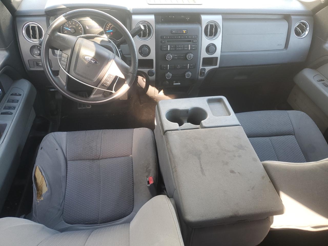 2013 Ford F150 Super Cab White vin: 1FTFX1EF8DFB06966 Damage: Front Center Armrest, Stained, Permanent