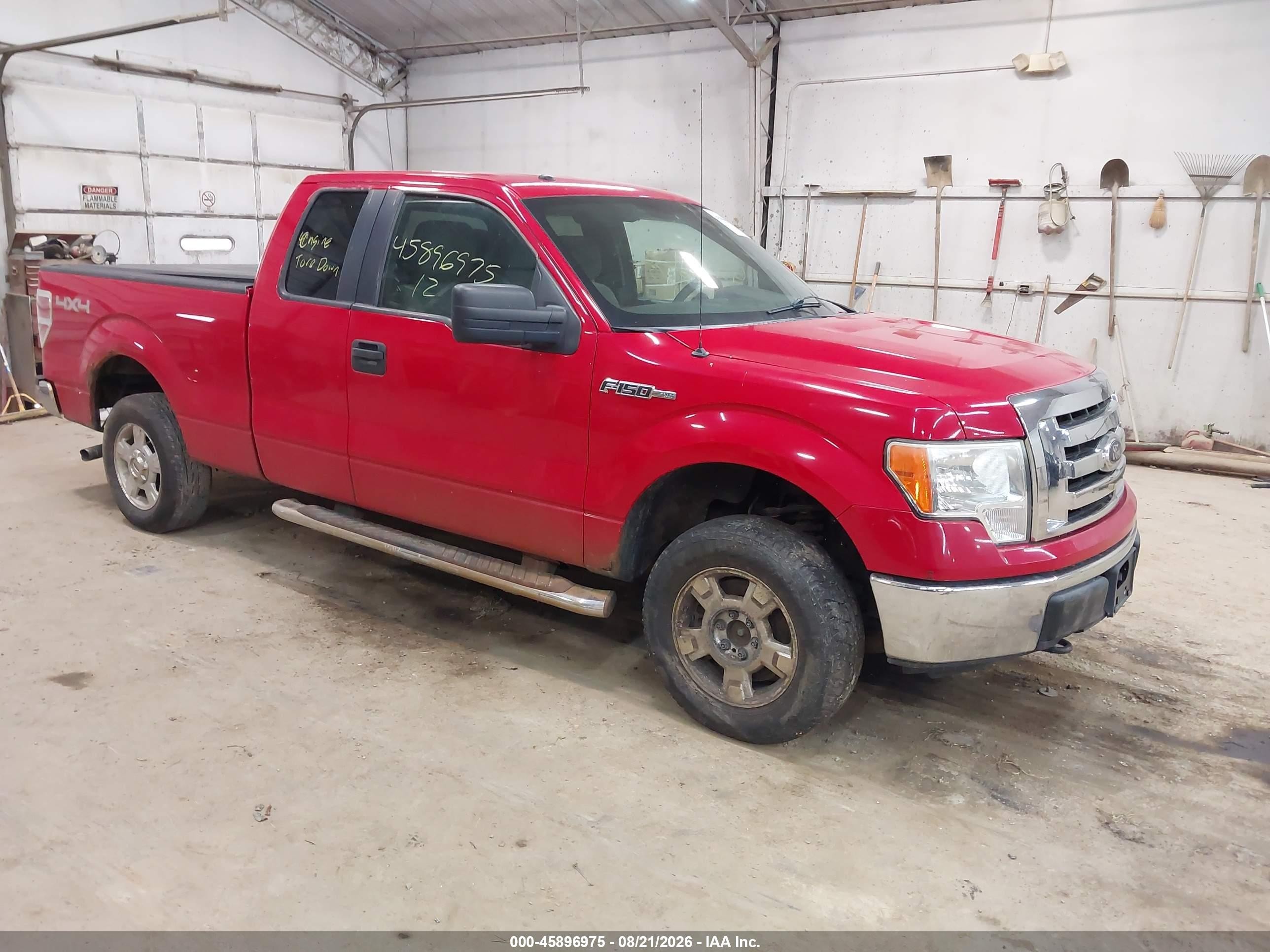 2012 Ford F-150 Xlt Red vin: 1FTFX1EF9CKD54827