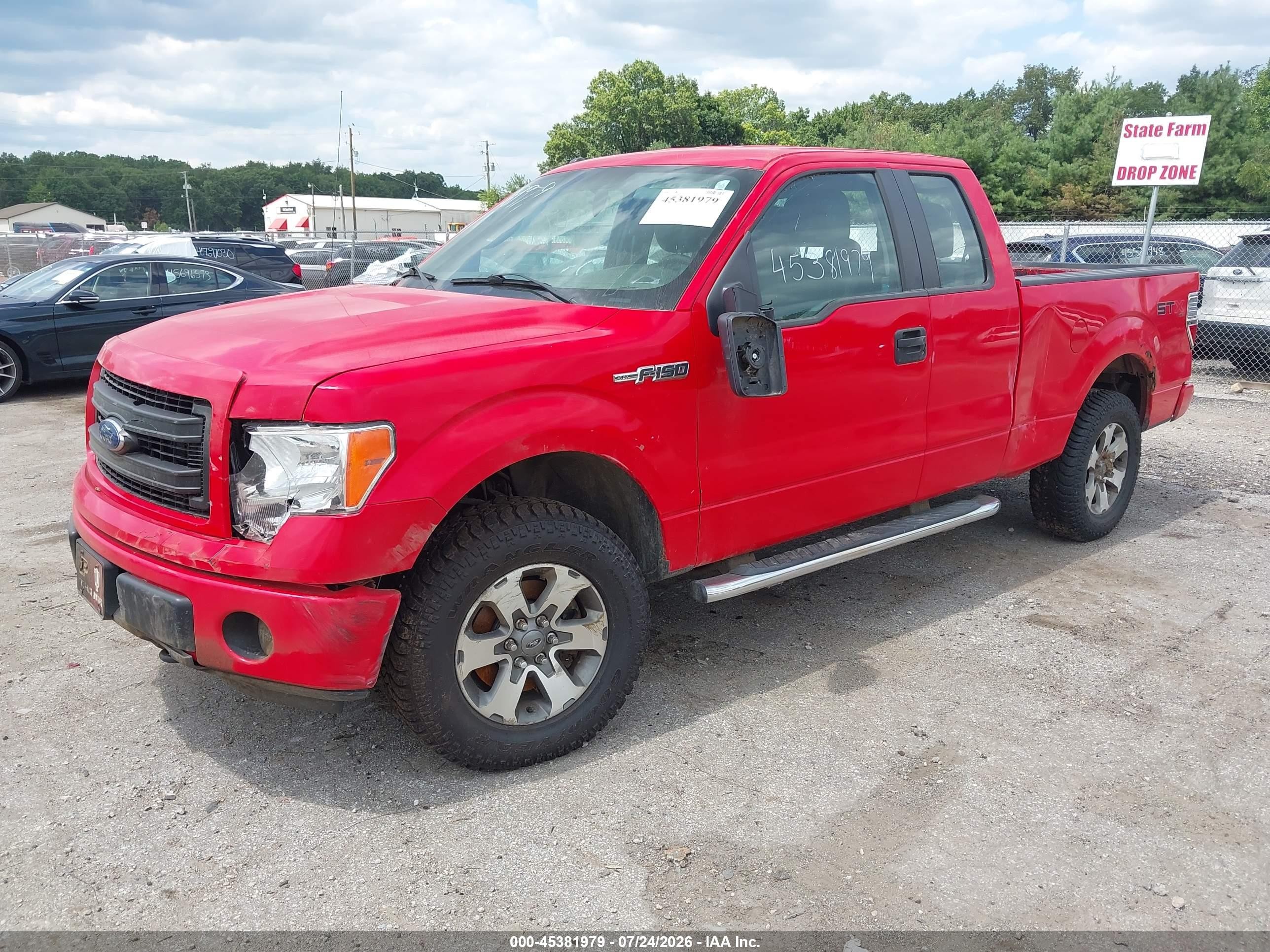 2013 Ford F-150 Stx Red vin: 1FTFX1EF9DKF57900