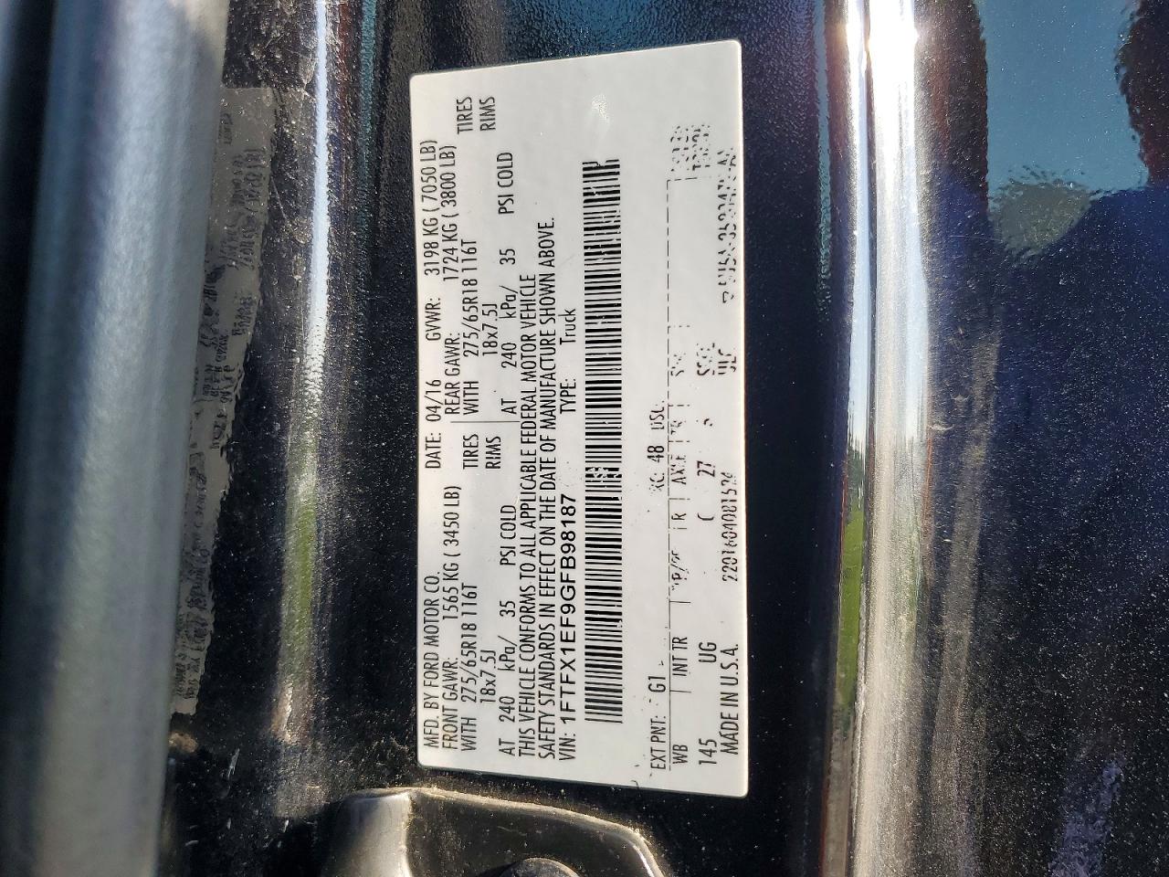 2016 Ford F150 Super Cab Black vin: 1FTFX1EF9GFB98187
