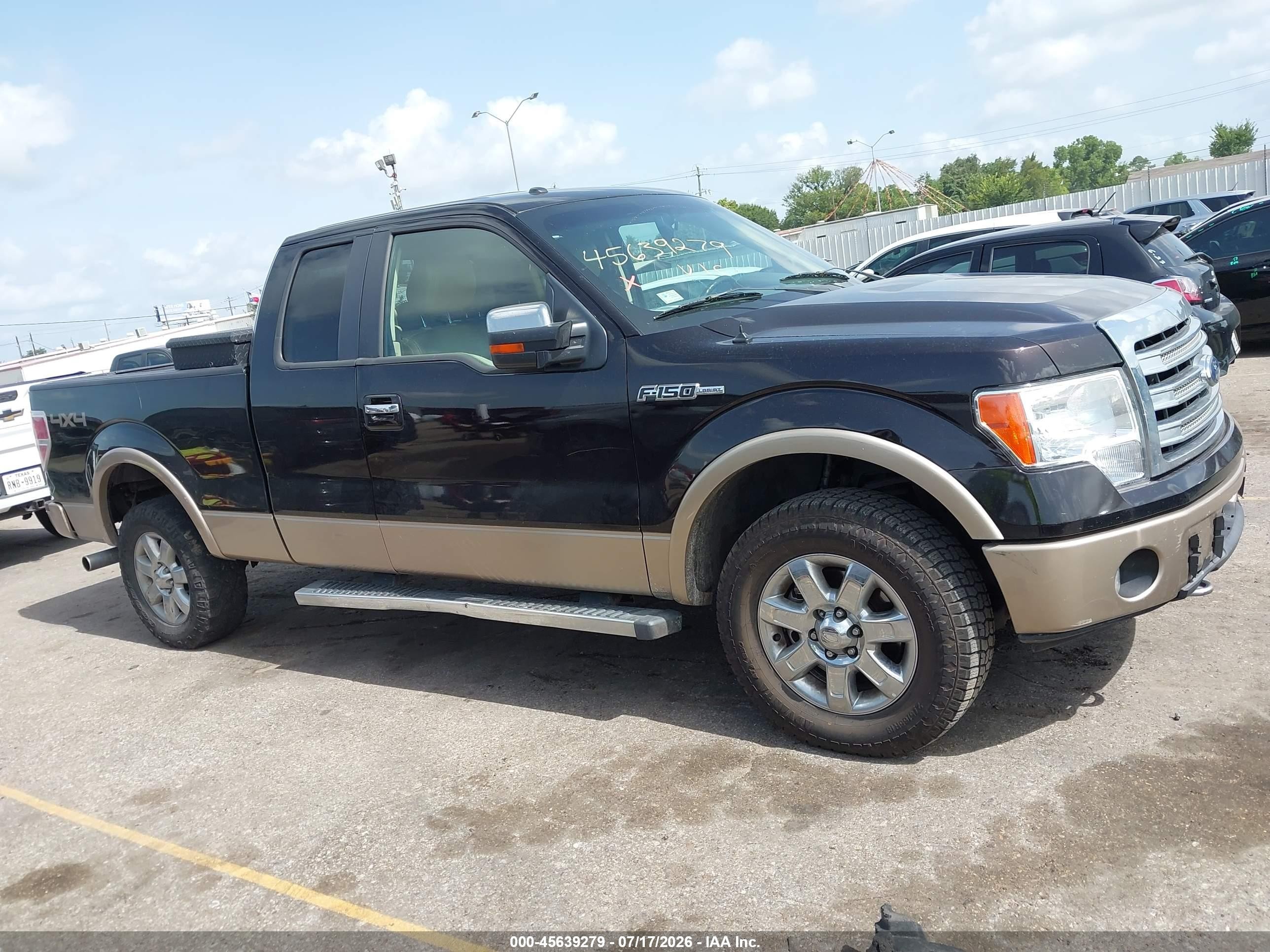 2013 Ford F-150 Lariat Black vin: 1FTFX1EFXDFA67104