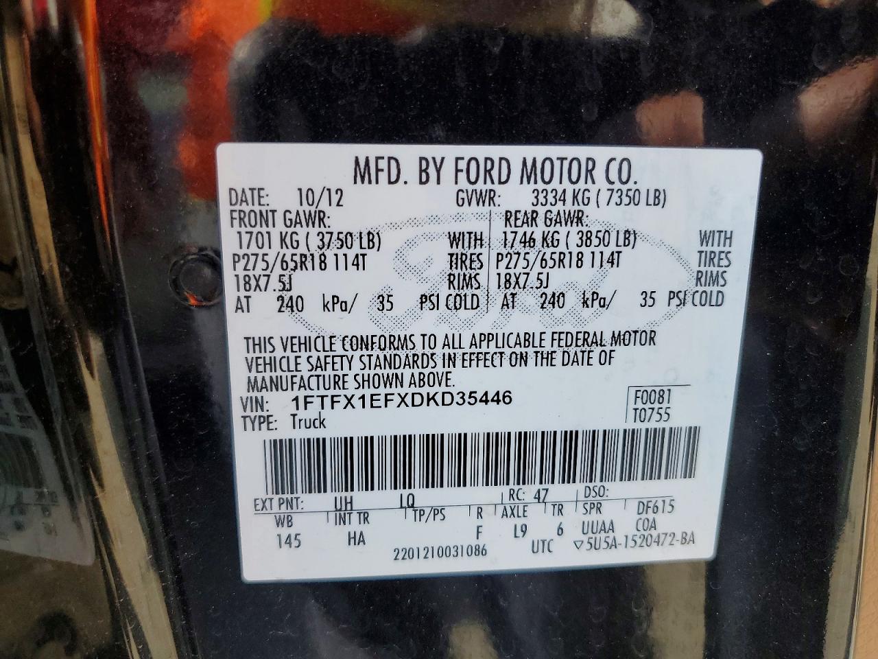 2013 Ford F150 Super Cab Black vin: 1FTFX1EFXDKD35446
